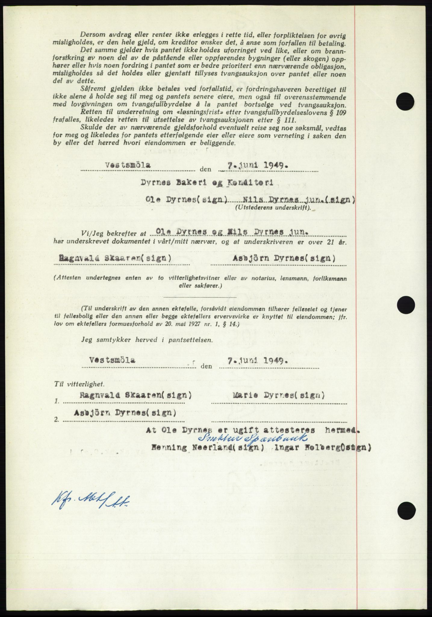 Nordmøre sorenskriveri, AV/SAT-A-4132/1/2/2Ca: Mortgage book no. B102, 1949-1949, Diary no: : 2029/1949