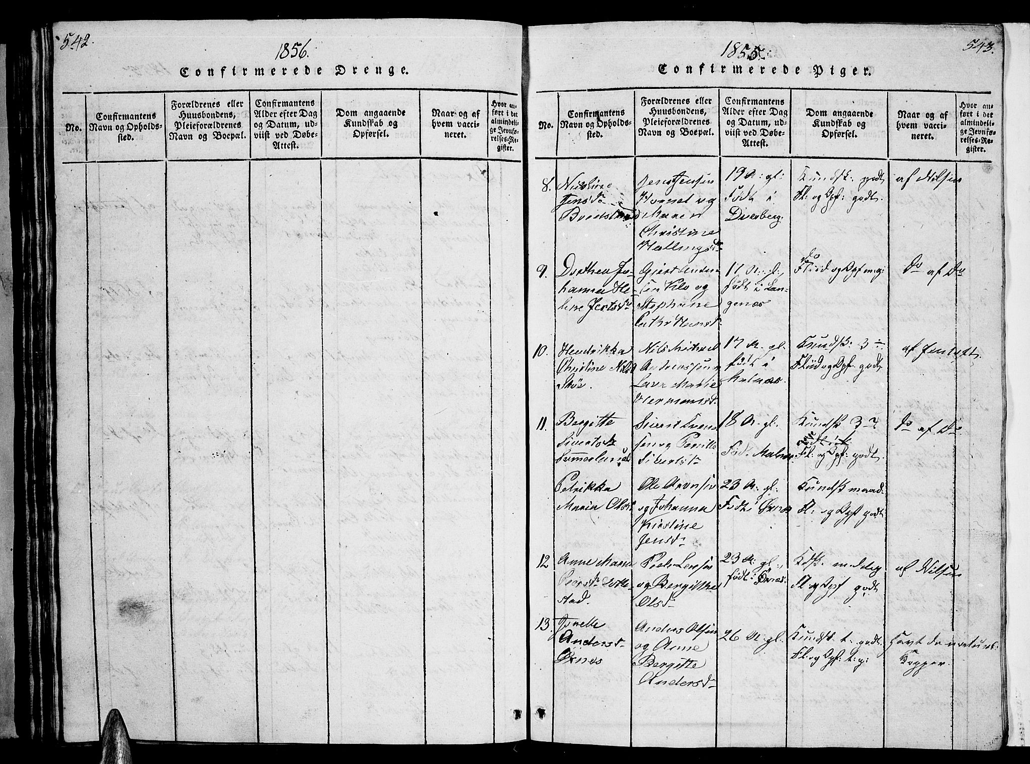 Ministerialprotokoller, klokkerbøker og fødselsregistre - Nordland, AV/SAT-A-1459/893/L1346: Parish register (copy) no. 893C01, 1820-1858, p. 542-543