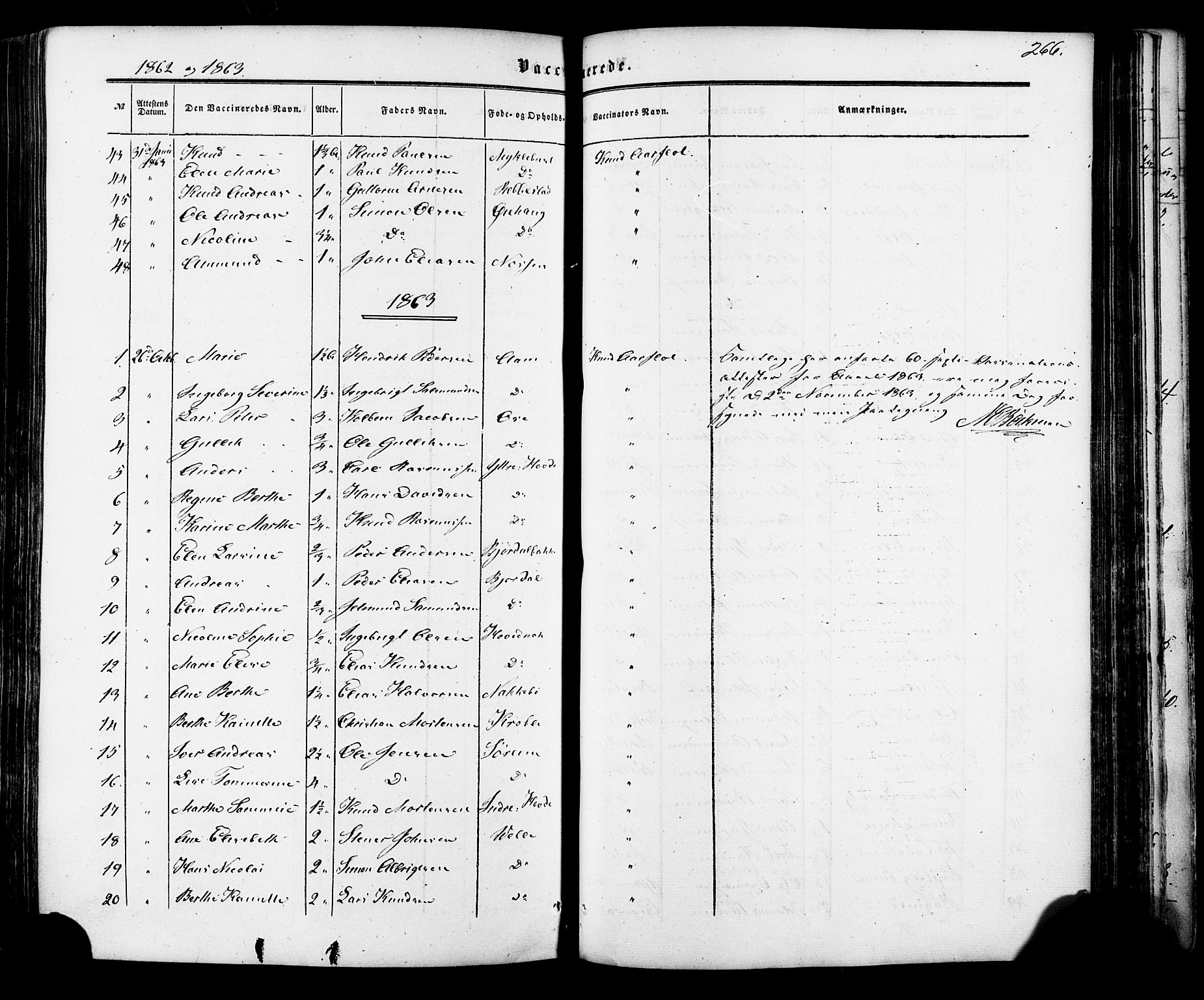 Ministerialprotokoller, klokkerbøker og fødselsregistre - Møre og Romsdal, AV/SAT-A-1454/513/L0175: Parish register (official) no. 513A02, 1856-1877, p. 266