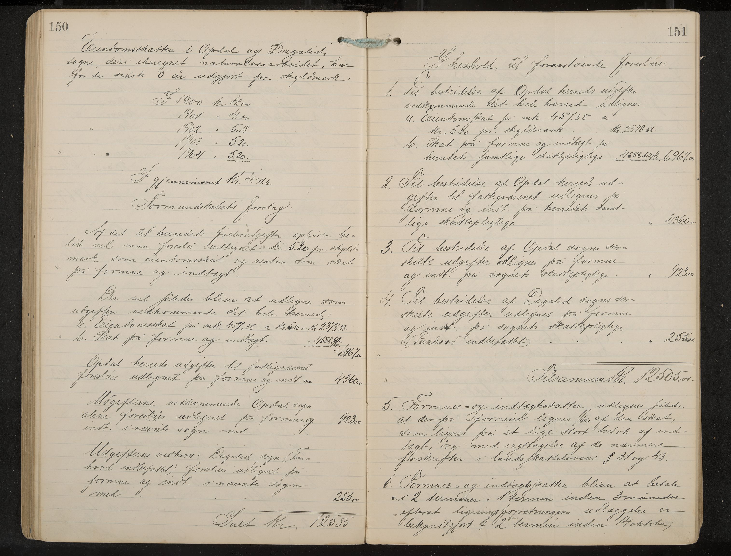 Uvdal formannskap og sentraladministrasjon, IKAK/0634021/A/Aa/L0001: Møtebok, 1901-1909, p. 150-151