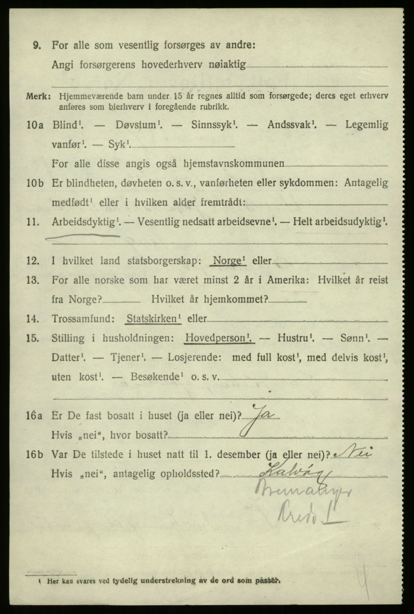 SAB, 1920 census for Bremanger, 1920, p. 4415