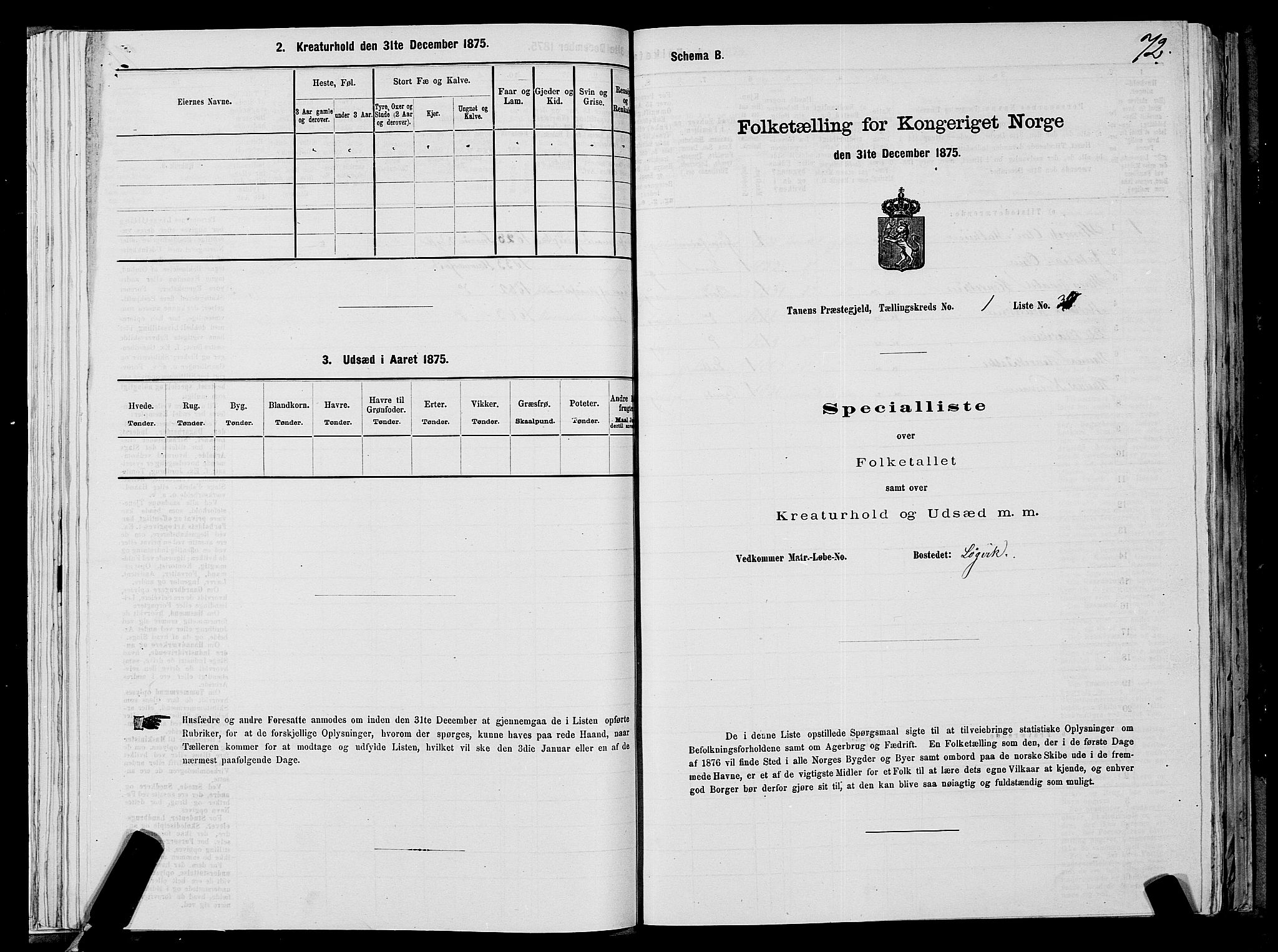 SATØ, 1875 census for 2025P Tana, 1875, p. 1072