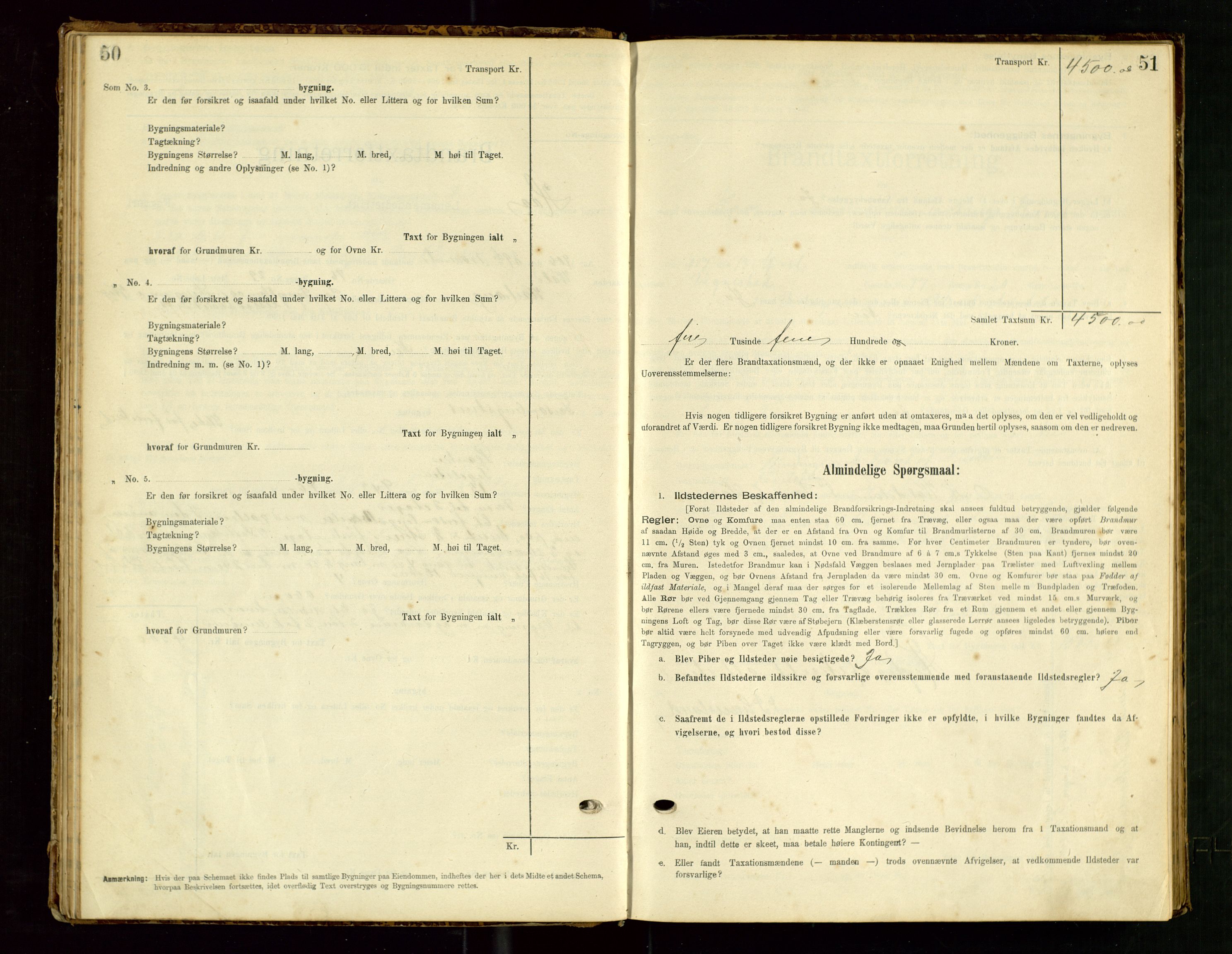 Hå lensmannskontor, SAST/A-100456/Goa/L0003: Takstprotokoll (skjema), 1895-1911, p. 50-51