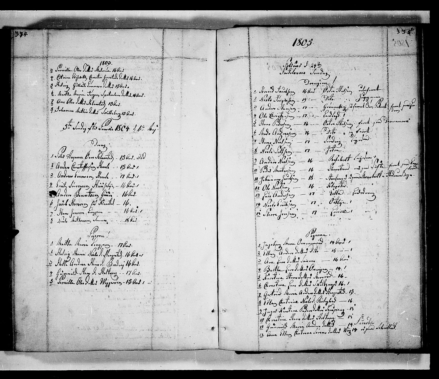 Tjølling kirkebøker, SAKO/A-60/F/Fa/L0004: Parish register (official) no. 4, 1779-1817, p. 334-335