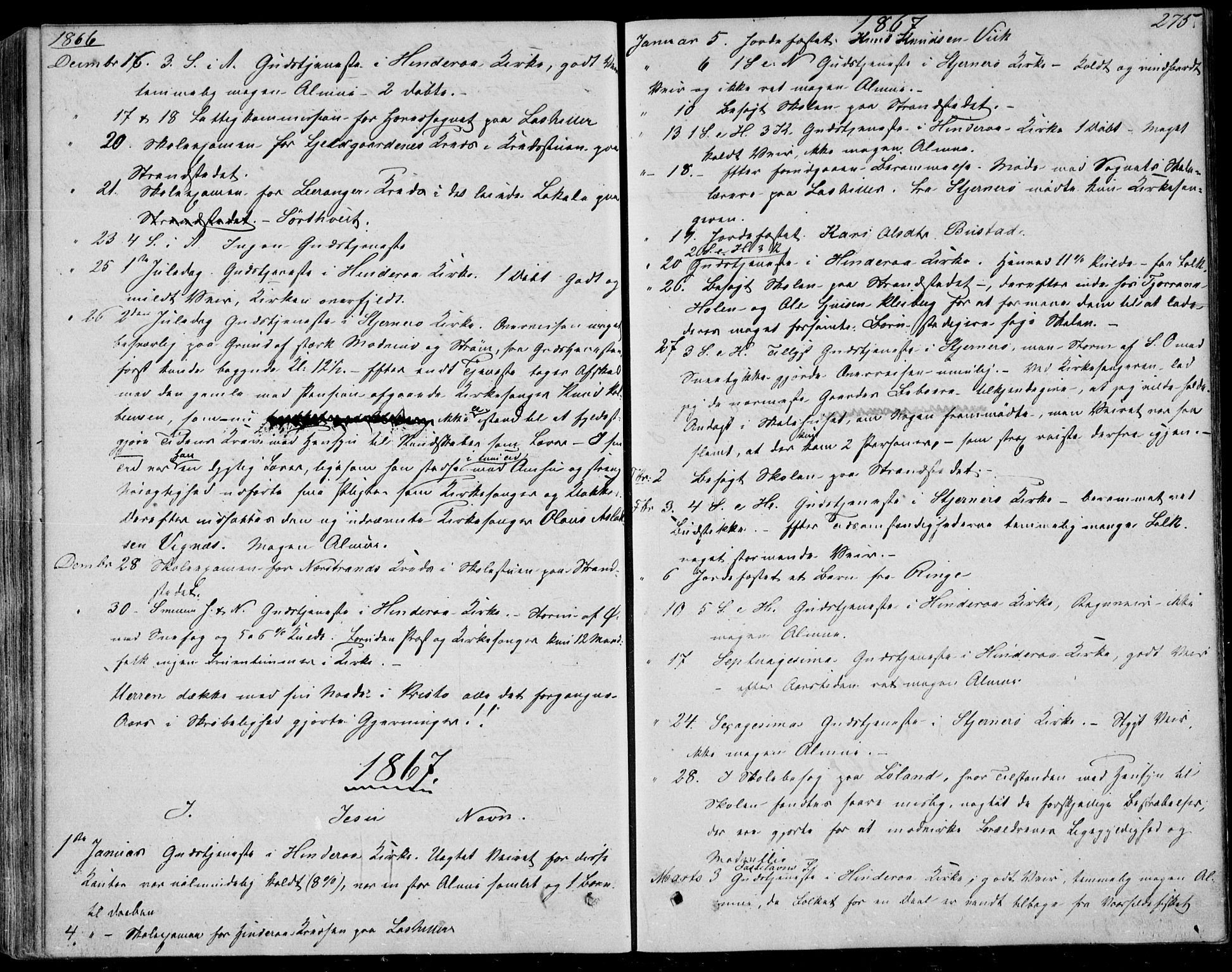 Nedstrand sokneprestkontor, SAST/A-101841/01/IV: Parish register (official) no. A 9, 1861-1876, p. 275