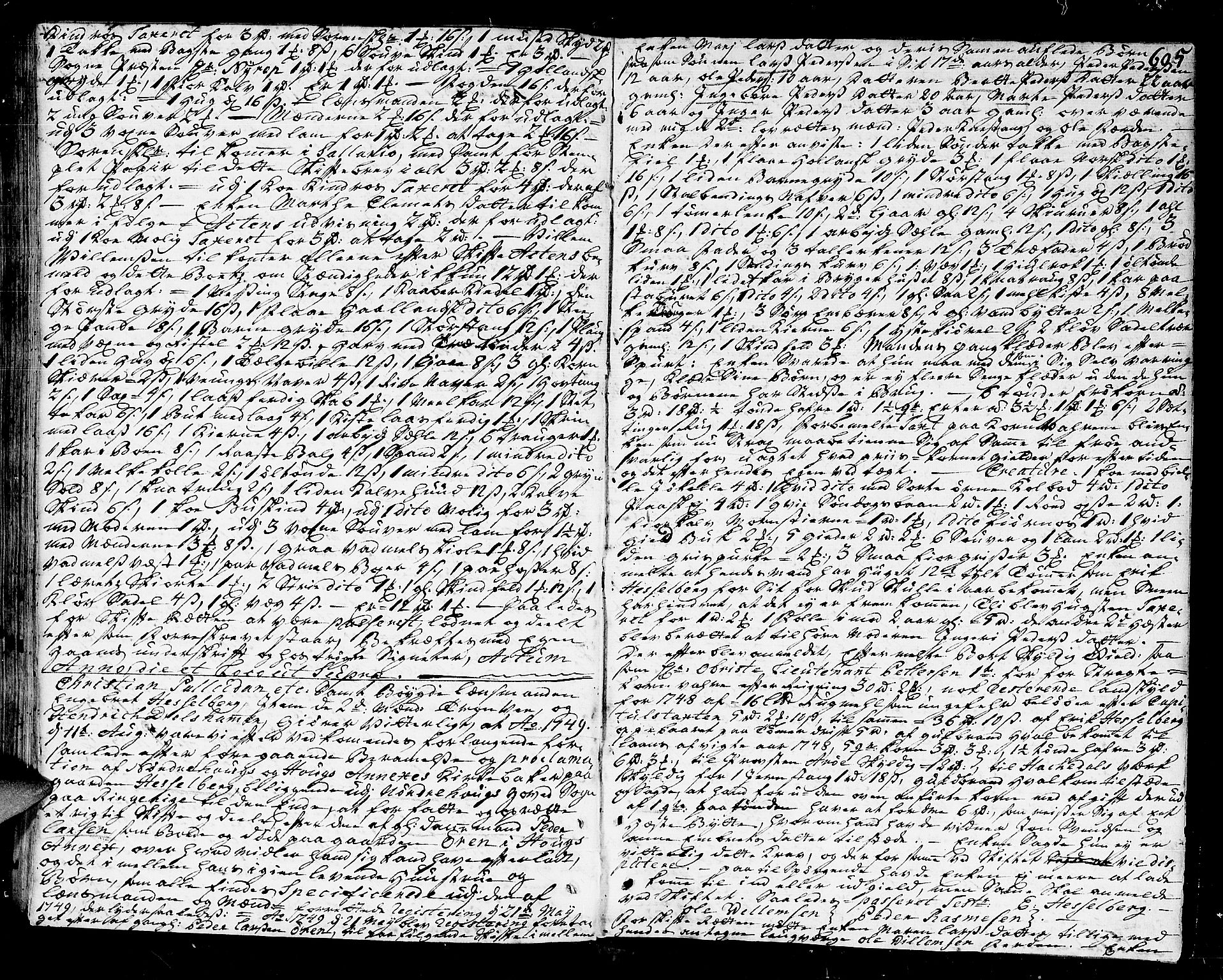 Ringerike og Hallingdal sorenskriveri, SAKO/A-81/H/Ha/L0014: Skifteprotokoll, 1744-1749, p. 604b-605a