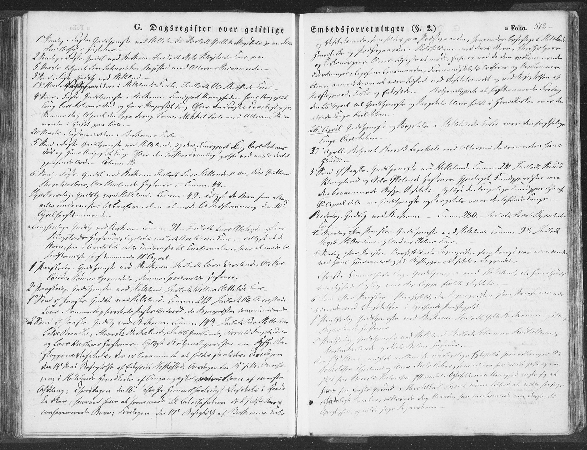Helleland sokneprestkontor, SAST/A-101810: Parish register (official) no. A 6.2, 1834-1863, p. 512