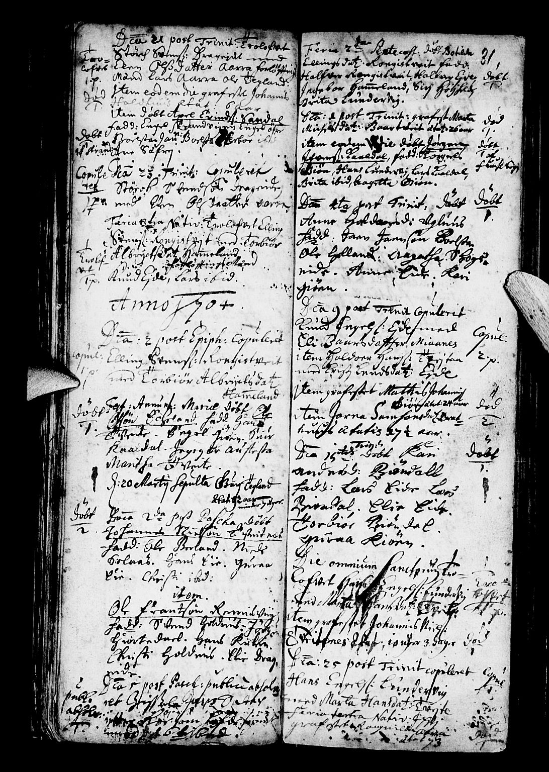 Os sokneprestembete, SAB/A-99929: Parish register (official) no. A 3, 1669-1760, p. 31