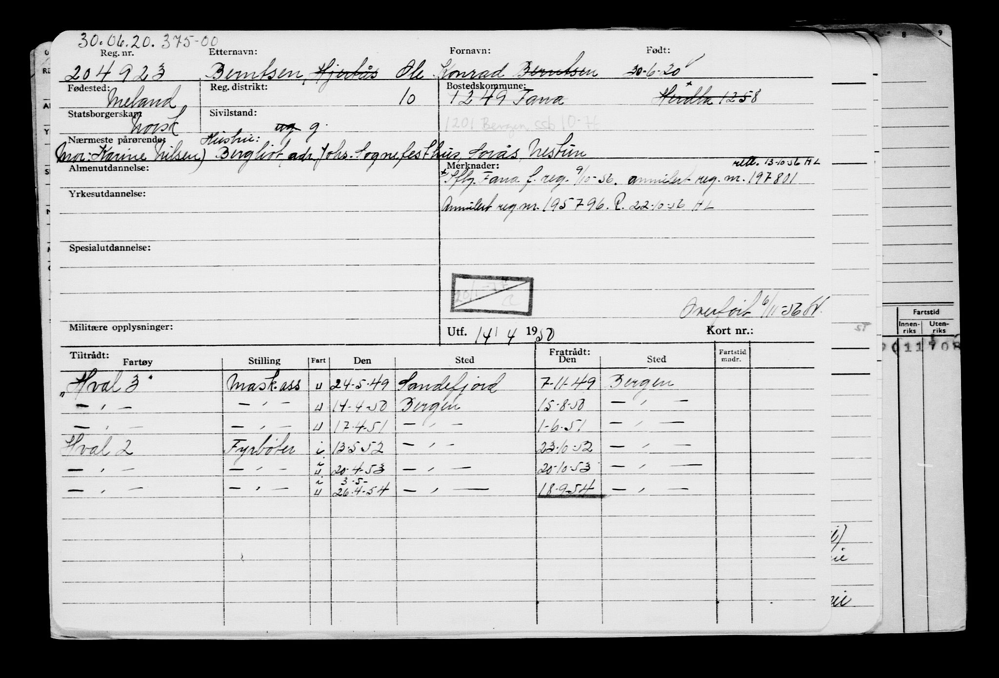 Direktoratet for sjømenn, AV/RA-S-3545/G/Gb/L0182: Hovedkort, 1920, p. 595