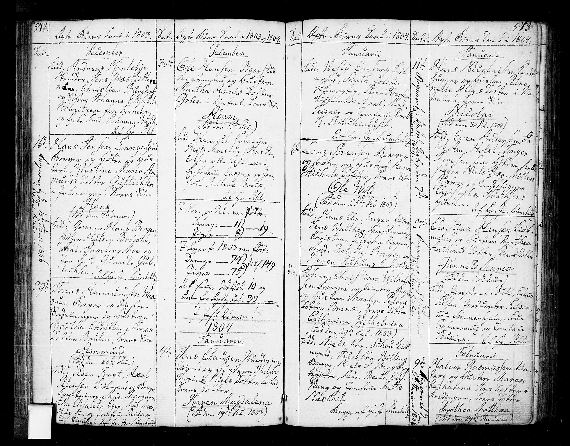 Oslo domkirke Kirkebøker, SAO/A-10752/F/Fa/L0005: Parish register (official) no. 5, 1787-1806, p. 542-543