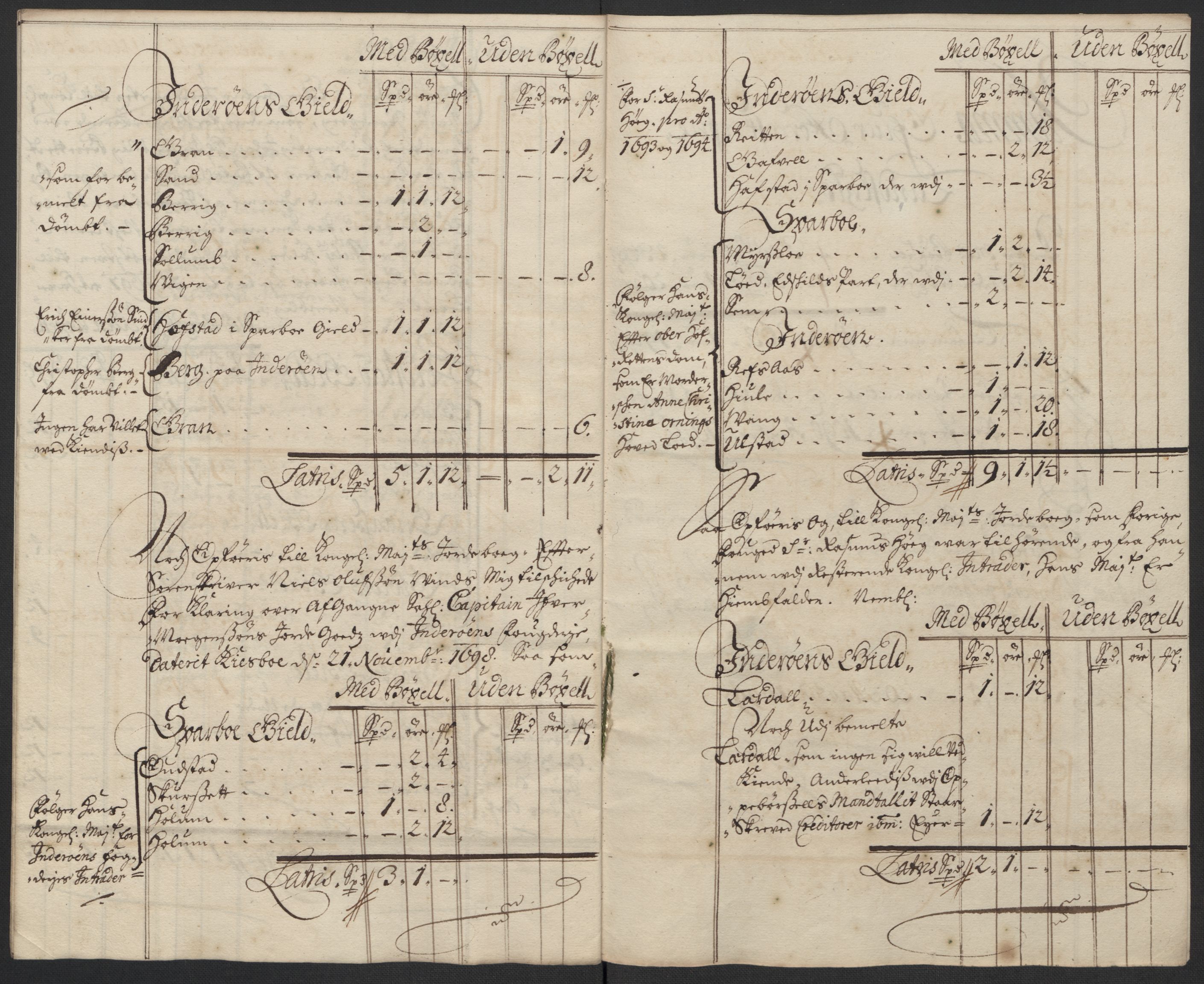 Rentekammeret inntil 1814, Reviderte regnskaper, Fogderegnskap, AV/RA-EA-4092/R63/L4310: Fogderegnskap Inderøy, 1698-1699, p. 132