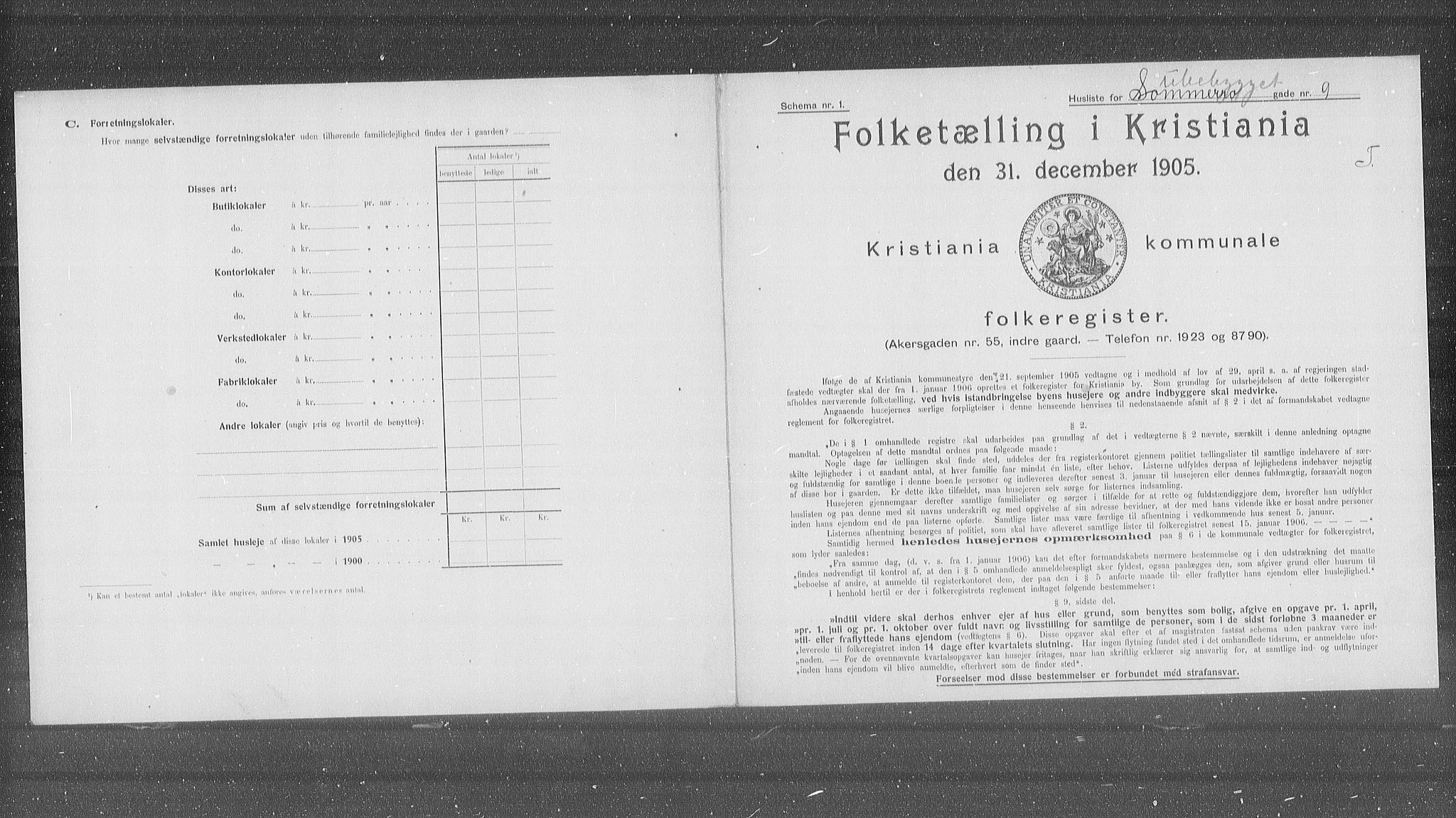 OBA, Municipal Census 1905 for Kristiania, 1905, p. 51745