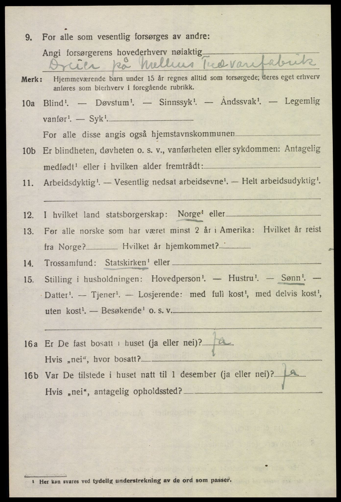 SAK, 1920 census for Sør-Audnedal, 1920, p. 6306