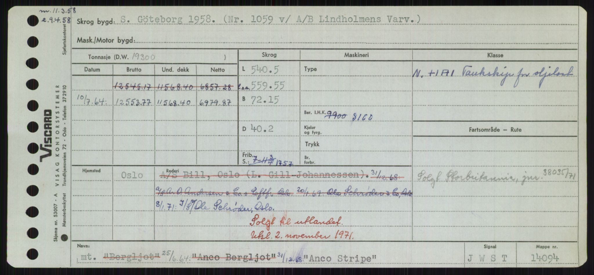 Sjøfartsdirektoratet med forløpere, Skipsmålingen, RA/S-1627/H/Hd/L0001: Fartøy, A-Anv, p. 521