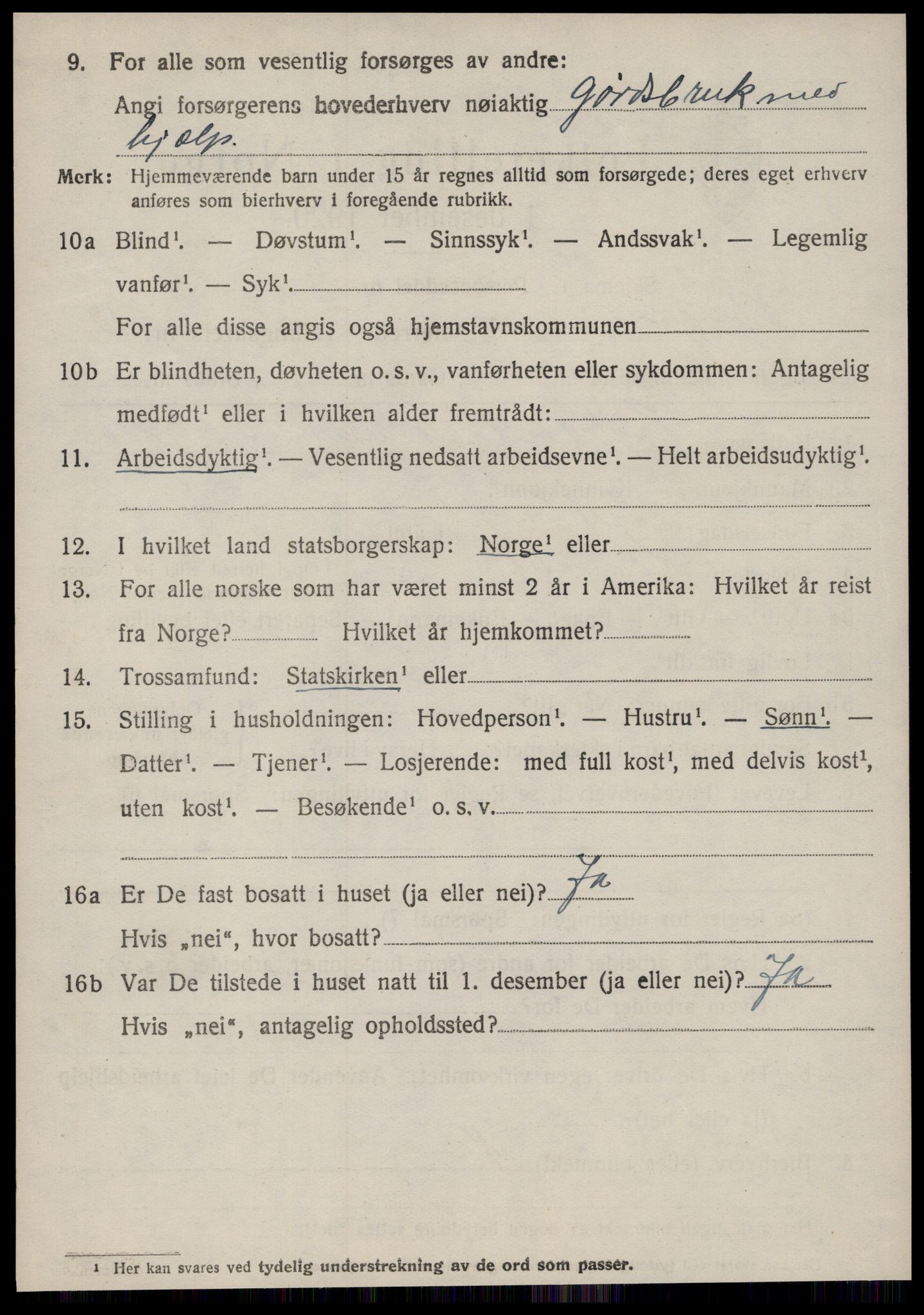 SAT, 1920 census for Bremsnes, 1920, p. 9632