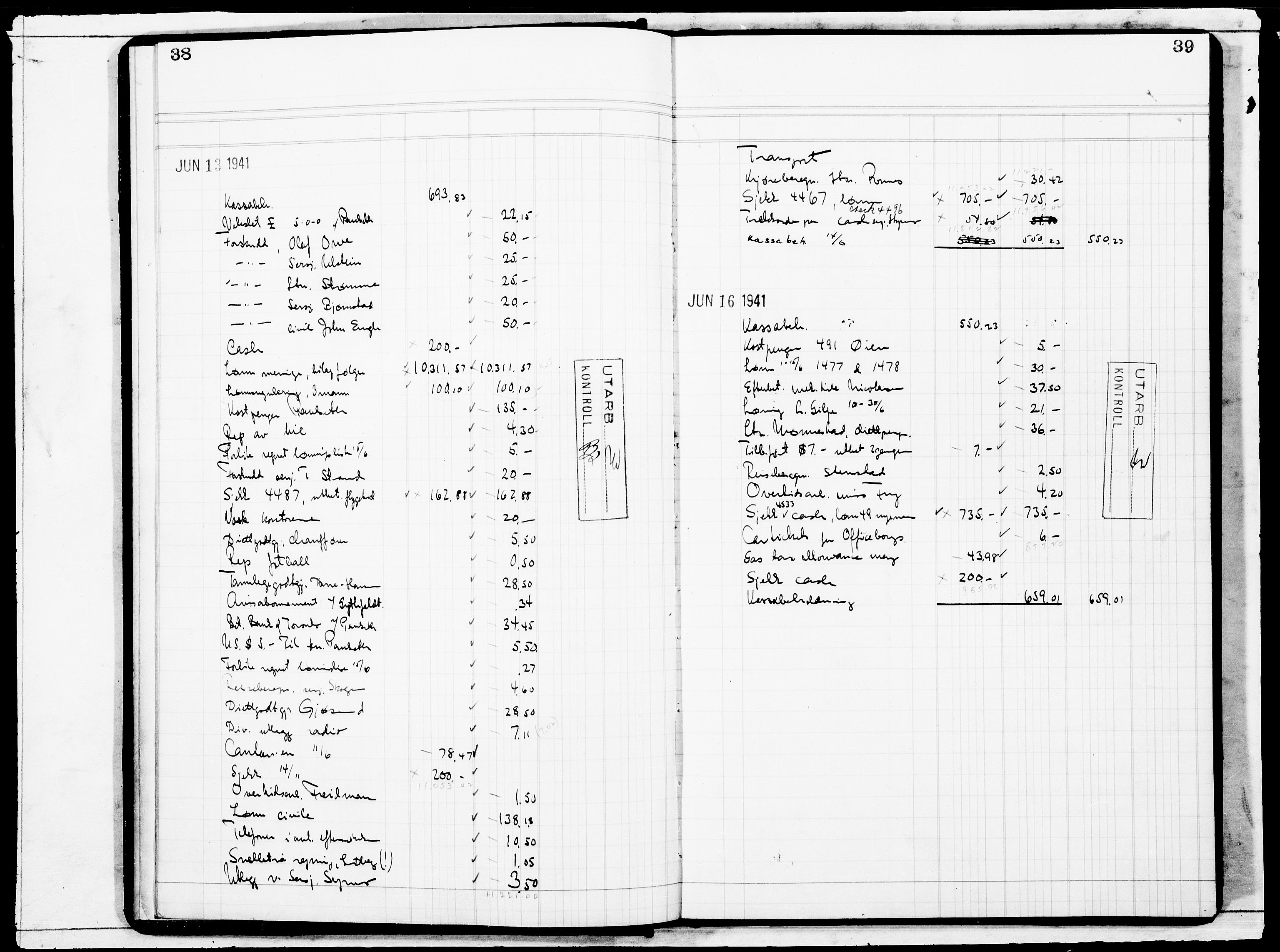 Forsvaret, Flyvåpnenes treningsleir 1940-1945, AV/RA-RAFA-3974/V/L0018: Regnskaper.  Se "Index" for detaljert oversikt over innholdet., 1940-1945