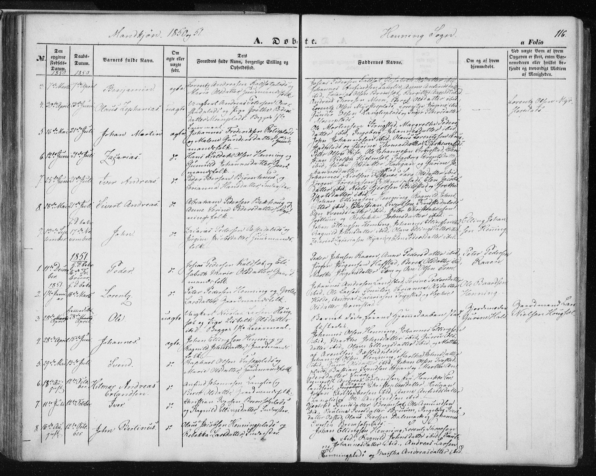 Ministerialprotokoller, klokkerbøker og fødselsregistre - Nord-Trøndelag, AV/SAT-A-1458/735/L0342: Parish register (official) no. 735A07 /3, 1849-1862, p. 116