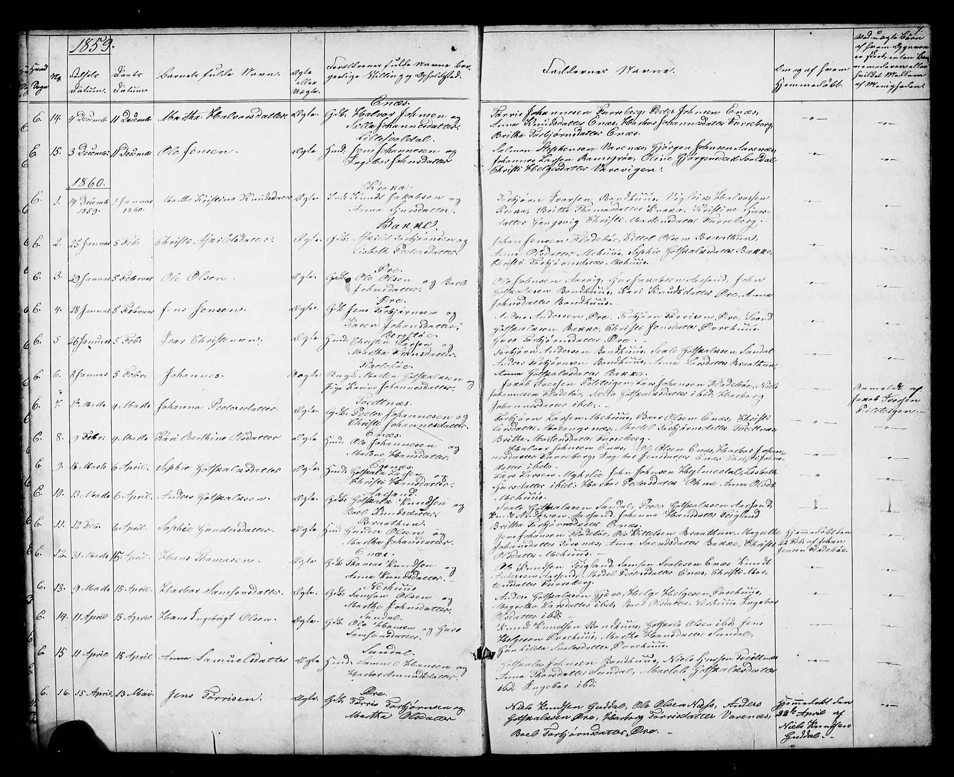 Kvinnherad sokneprestembete, SAB/A-76401/H/Hab: Parish register (copy) no. D 1, 1856-1905, p. 7