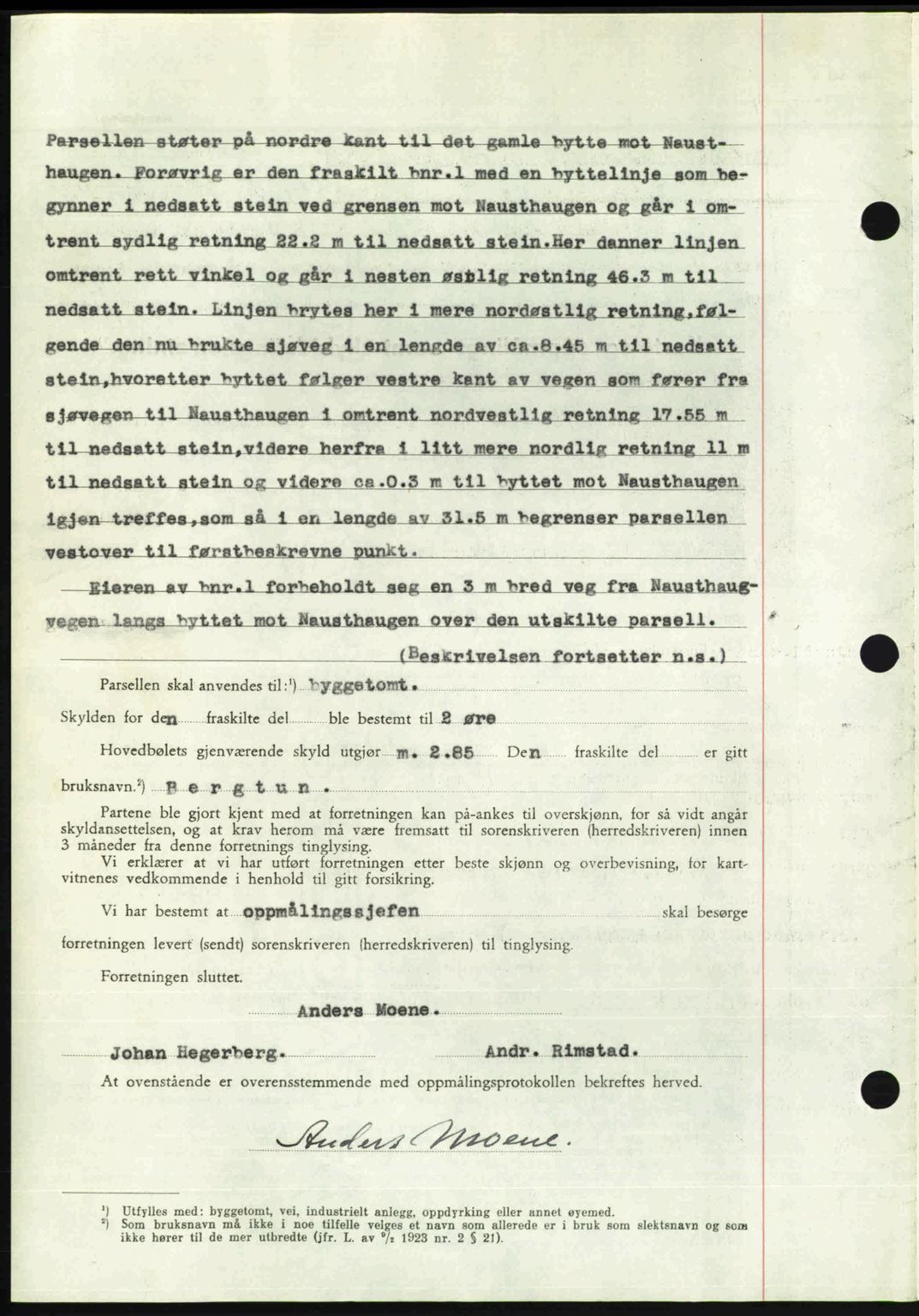 Nordmøre sorenskriveri, AV/SAT-A-4132/1/2/2Ca: Mortgage book no. A113, 1949-1950, Diary no: : 3453/1949