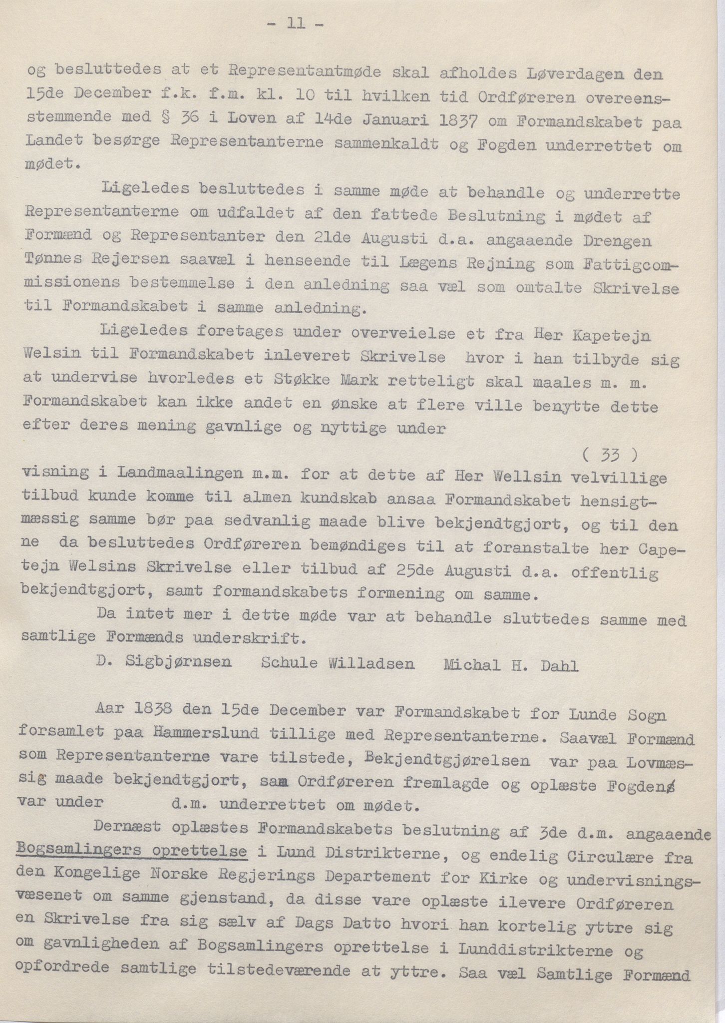 Lund kommune - Formannskapet/Formannskapskontoret, IKAR/K-101761/A/Aa/Aaa/L0002: Forhandlingsprotokoll, 1837-1865, p. 11