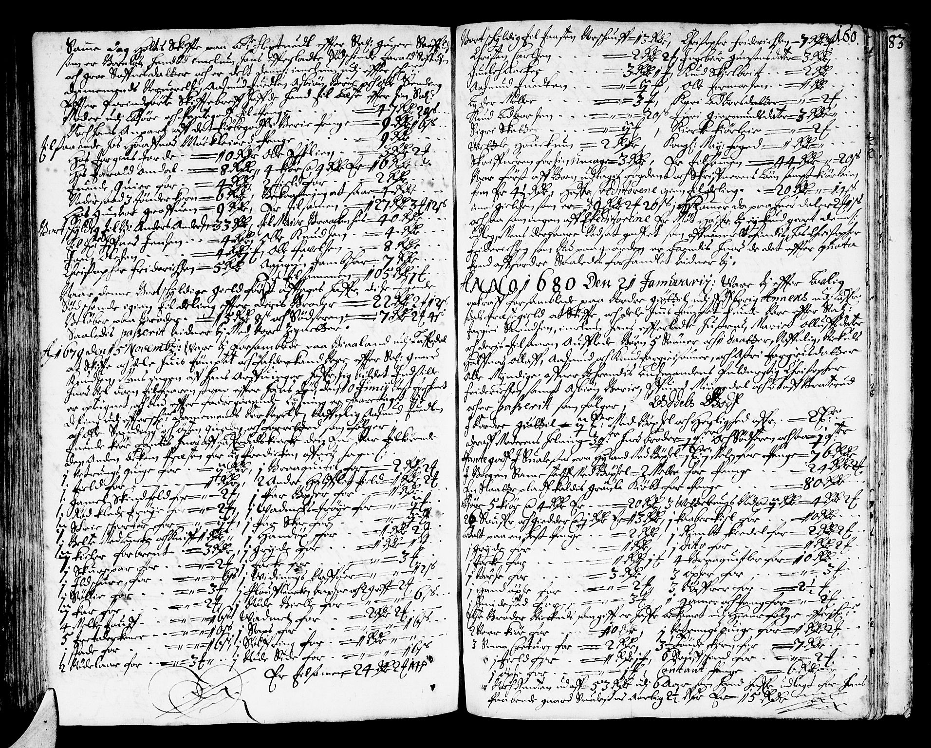 Bamble sorenskriveri, AV/SAKO-A-214/H/Hb/Hba/Hbaa/L0001: Skifteprotokoll, 1665-1686, p. 159b-160a