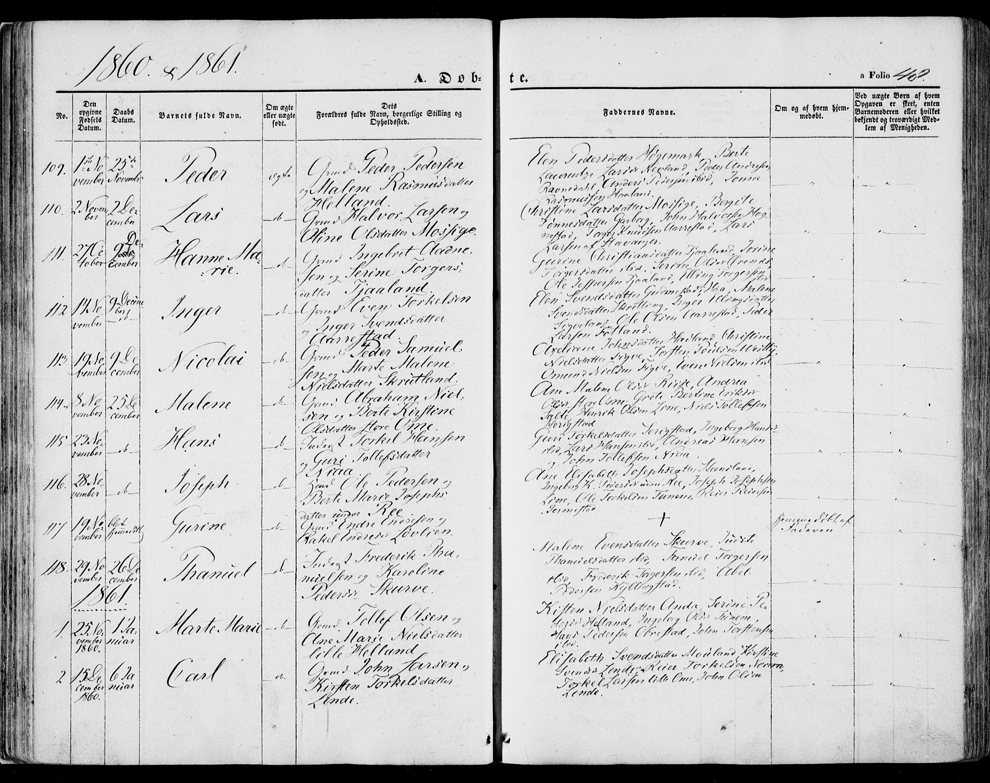 Lye sokneprestkontor, SAST/A-101794/001/30BA/L0007: Parish register (official) no. A 6, 1856-1871, p. 48