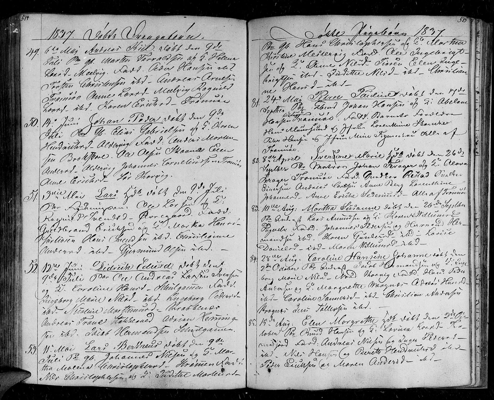 Tromsø sokneprestkontor/stiftsprosti/domprosti, SATØ/S-1343/G/Ga/L0008kirke: Parish register (official) no. 8, 1829-1837, p. 514-515