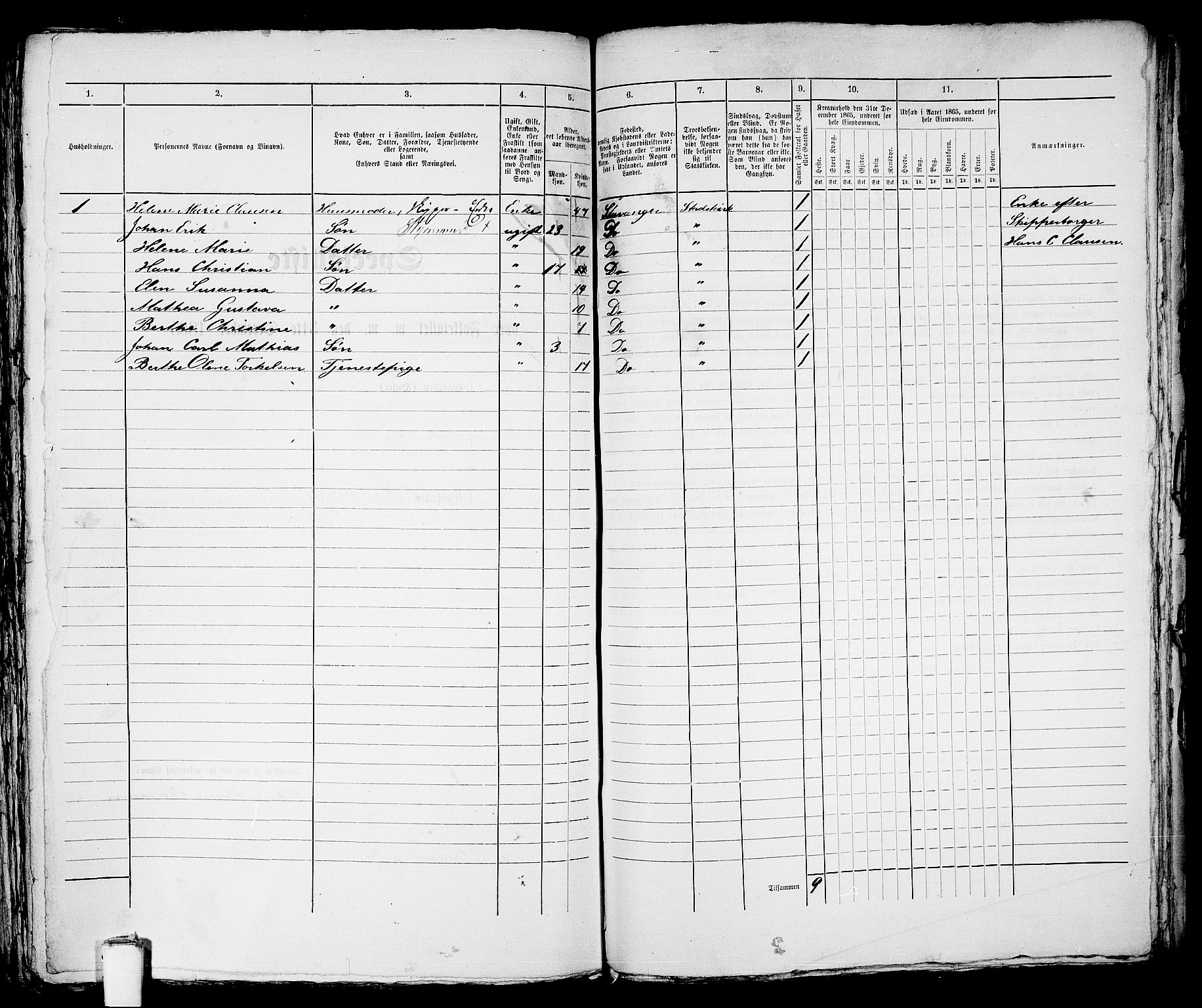 RA, 1865 census for Stavanger, 1865, p. 954