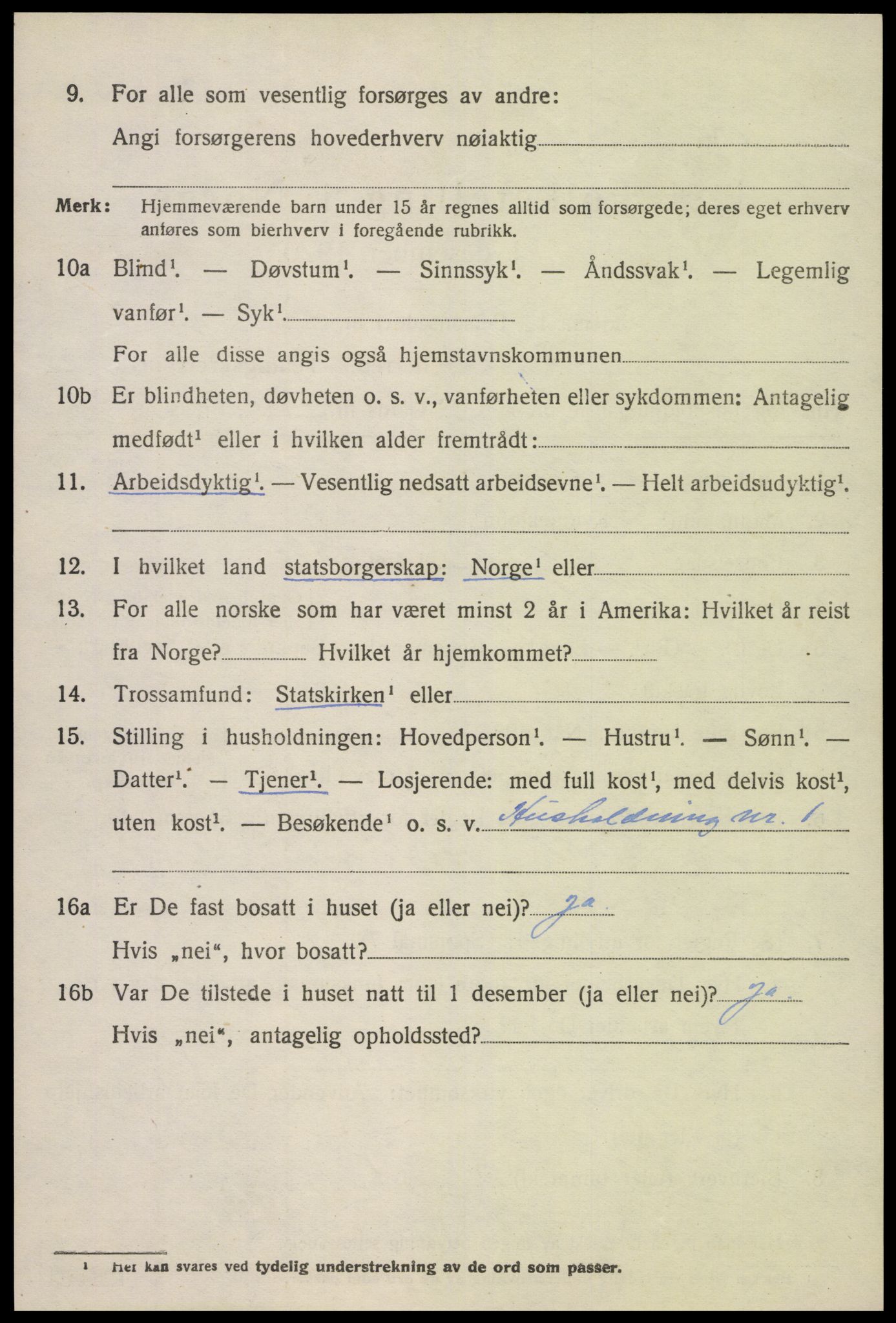 SAK, 1920 census for Dypvåg, 1920, p. 5538