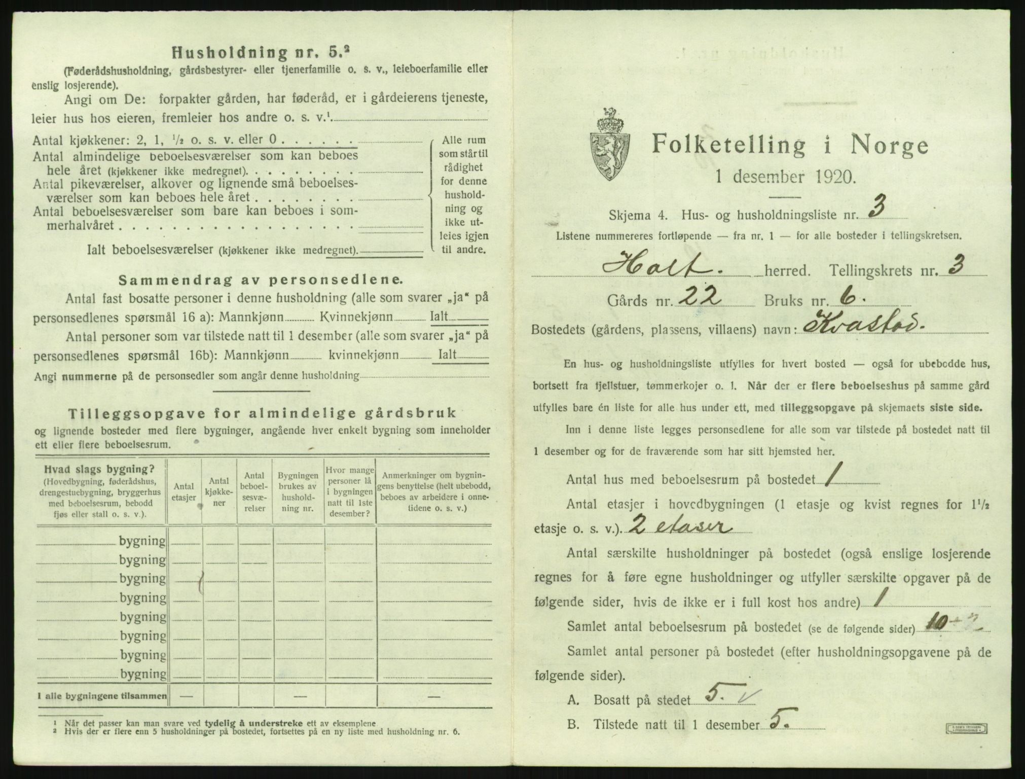 SAK, 1920 census for Holt, 1920, p. 240