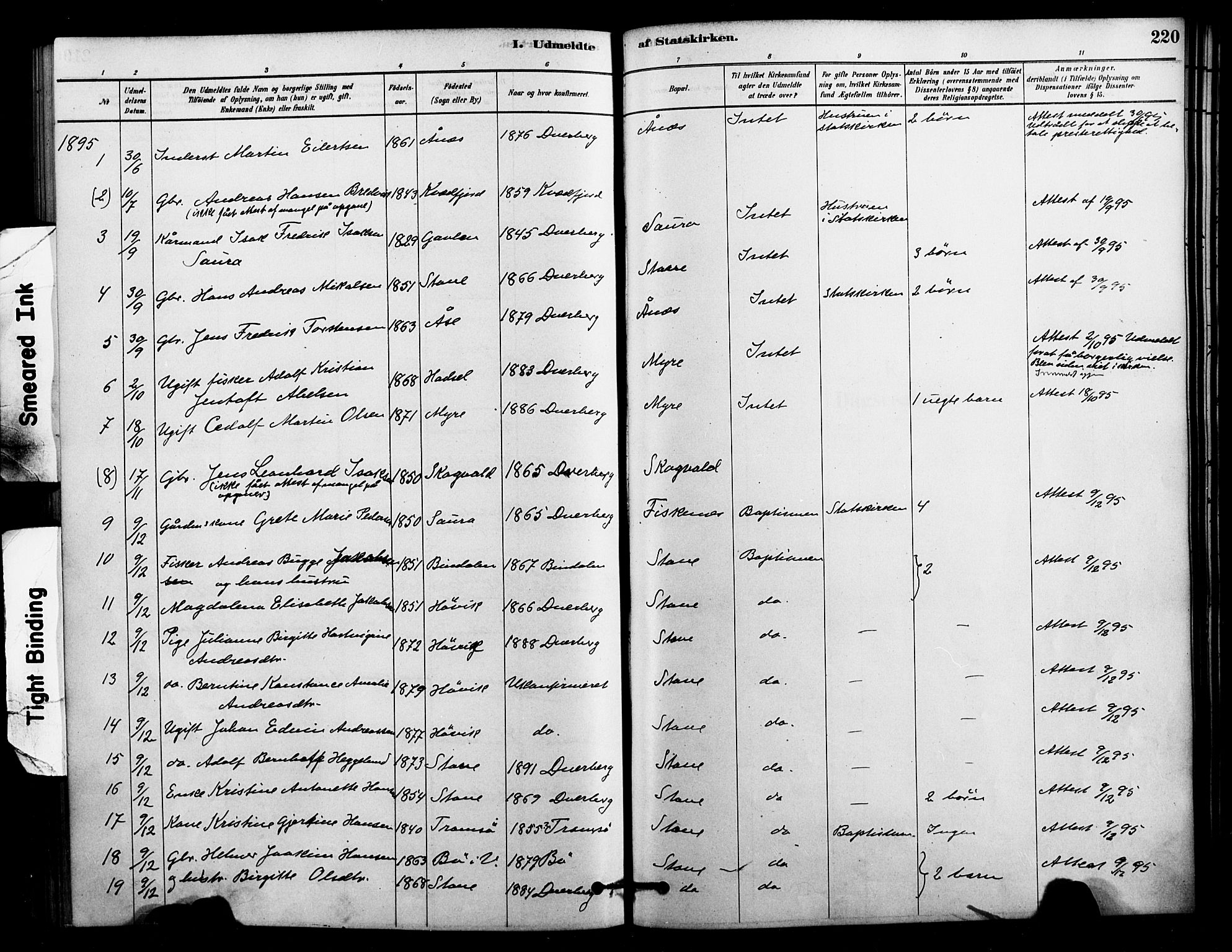 Ministerialprotokoller, klokkerbøker og fødselsregistre - Nordland, AV/SAT-A-1459/897/L1399: Parish register (official) no. 897C06, 1881-1896, p. 220