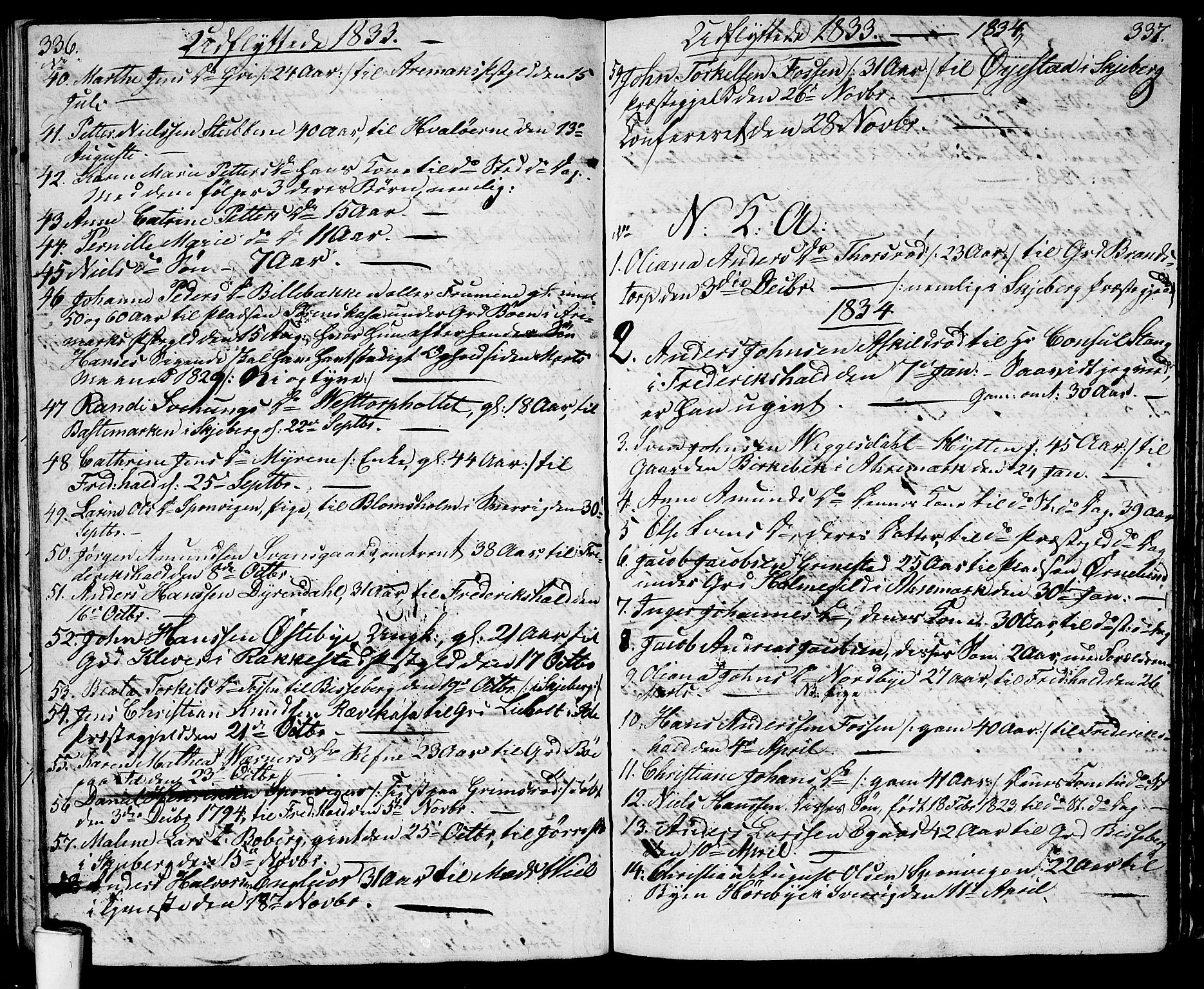 Berg prestekontor Kirkebøker, AV/SAO-A-10902/G/Ga/L0002: Parish register (copy) no. I 2, 1832-1844, p. 336-337