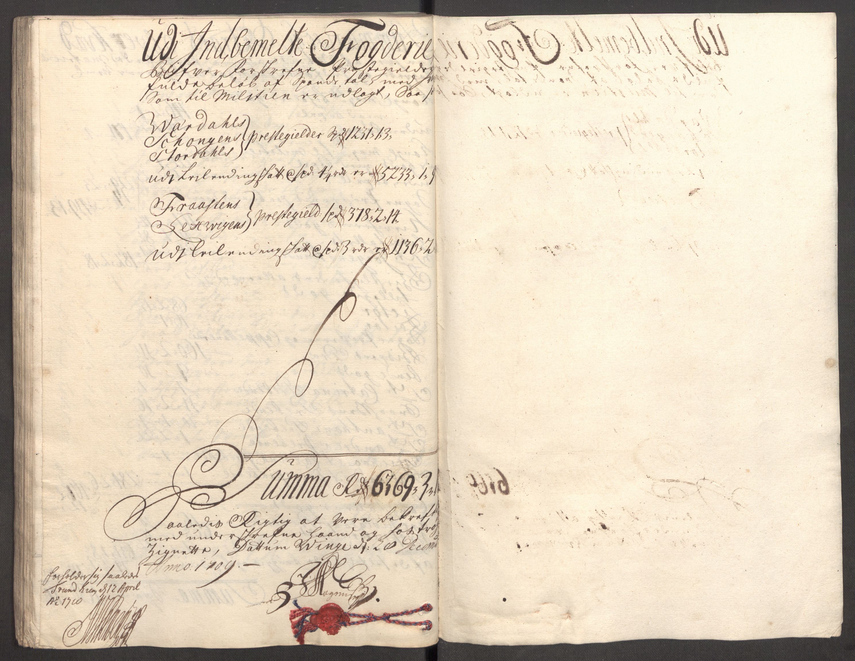 Rentekammeret inntil 1814, Reviderte regnskaper, Fogderegnskap, RA/EA-4092/R62/L4199: Fogderegnskap Stjørdal og Verdal, 1709, p. 87