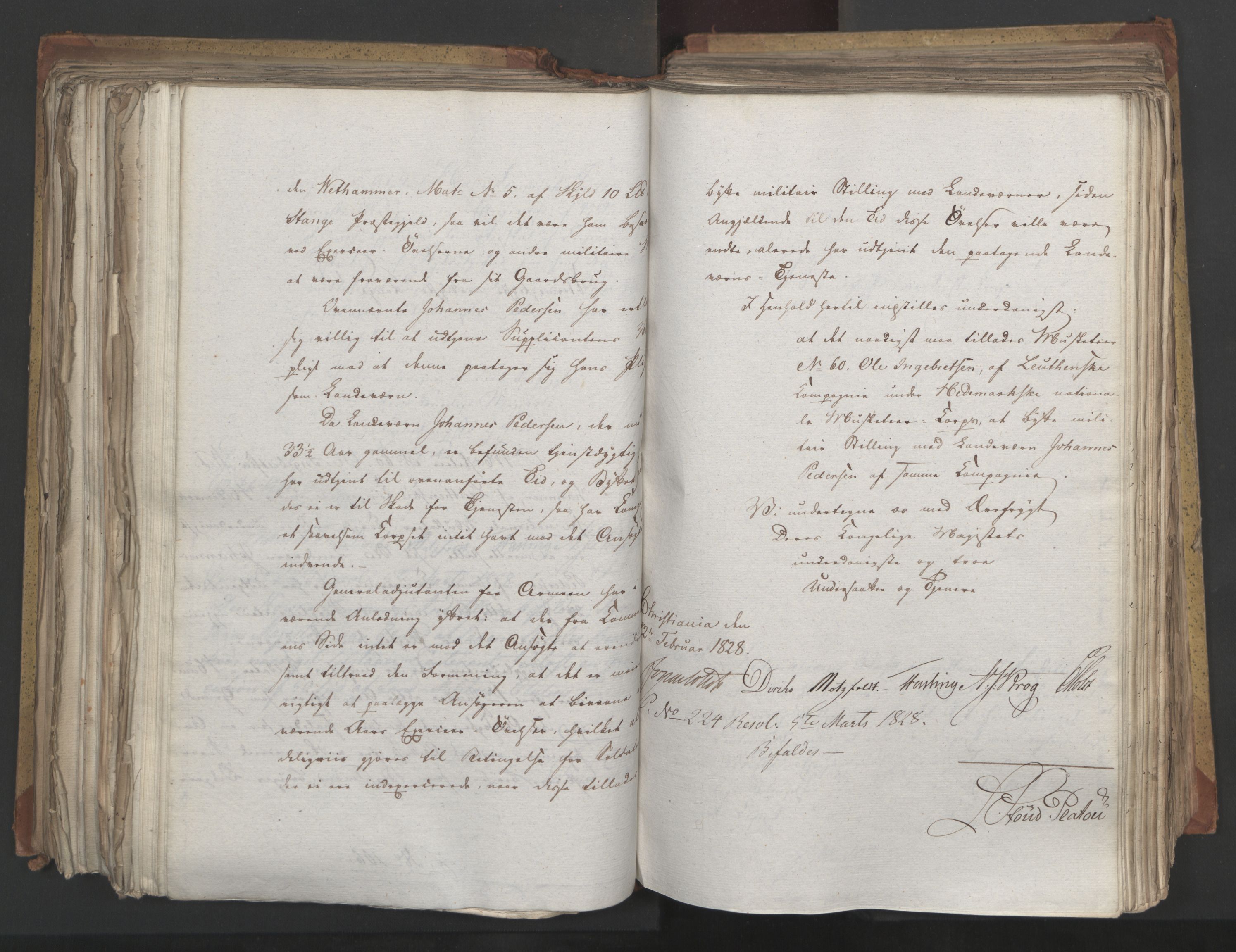 Statsrådsavdelingen i Stockholm, AV/RA-S-1003/D/Da/L0054: Regjeringsinnstillinger nr. 1-230, 1828, p. 364