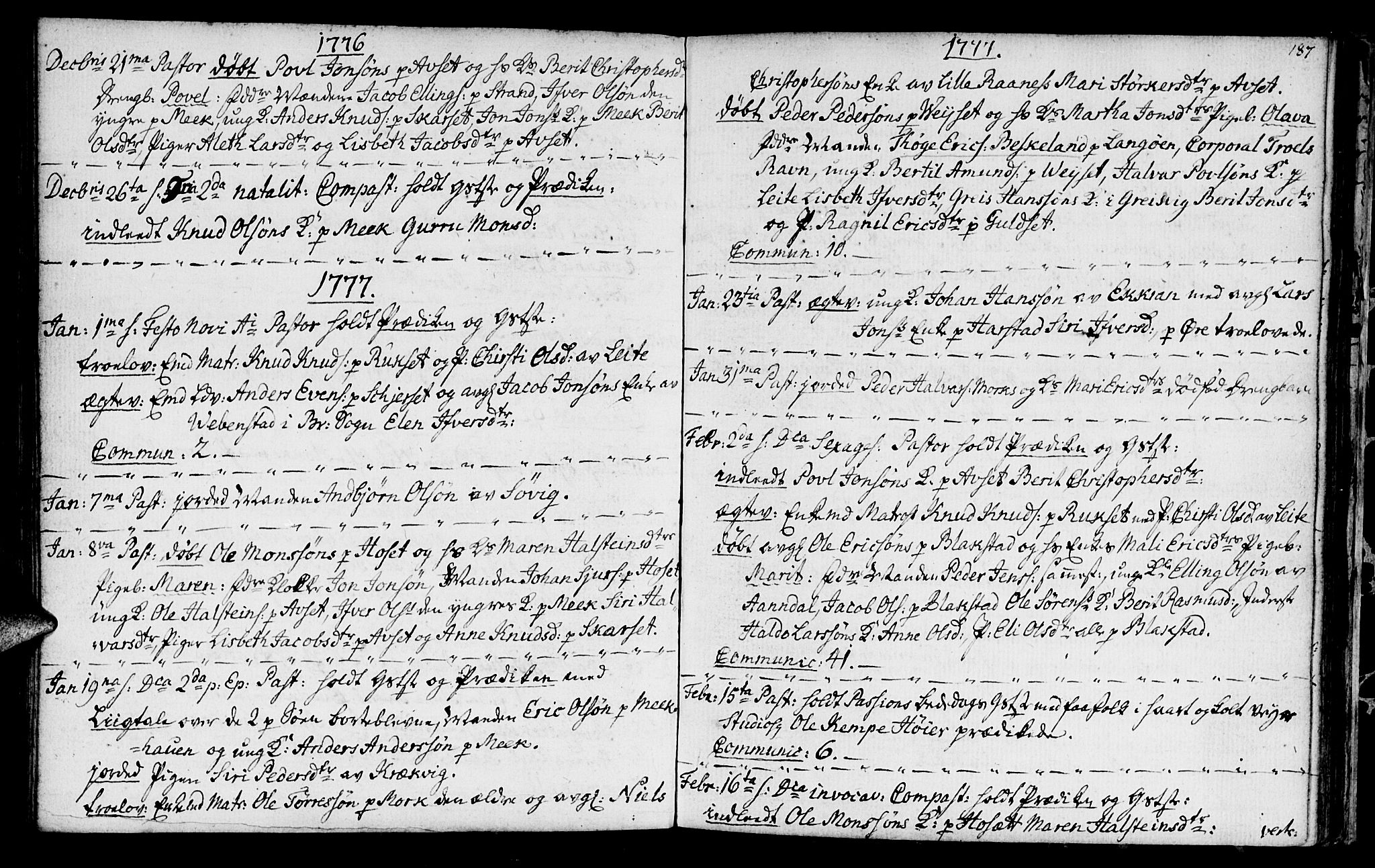 Ministerialprotokoller, klokkerbøker og fødselsregistre - Møre og Romsdal, SAT/A-1454/568/L0798: Parish register (official) no. 568A07, 1753-1780, p. 186-187