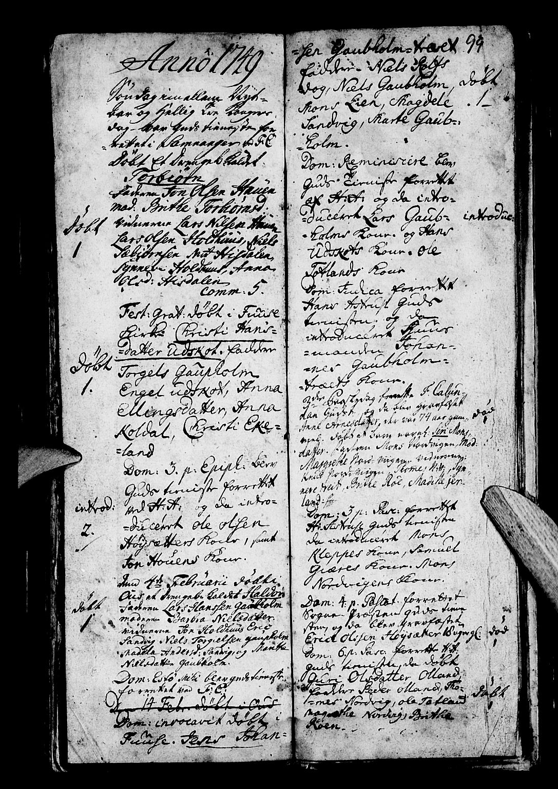 Os sokneprestembete, SAB/A-99929: Parish register (official) no. A 4, 1669-1760, p. 99