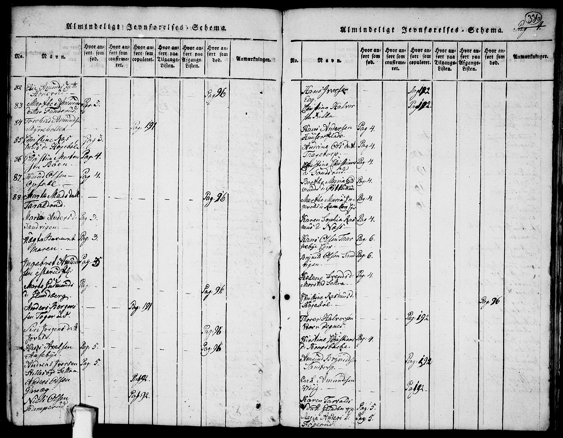 Rødenes prestekontor Kirkebøker, AV/SAO-A-2005/G/Ga/L0001: Parish register (copy) no.  I 1, 1814-1841, p. 336