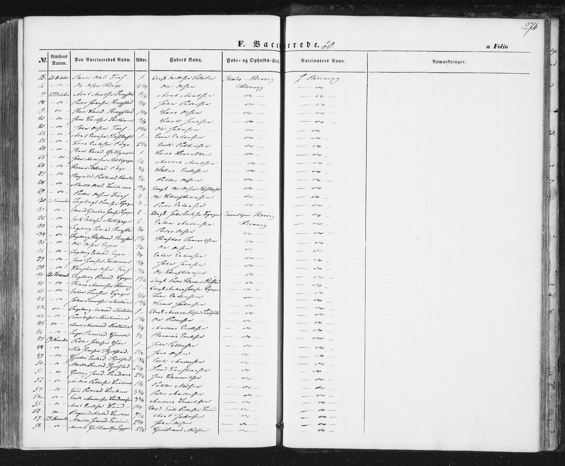 Ministerialprotokoller, klokkerbøker og fødselsregistre - Sør-Trøndelag, AV/SAT-A-1456/692/L1103: Parish register (official) no. 692A03, 1849-1870, p. 274