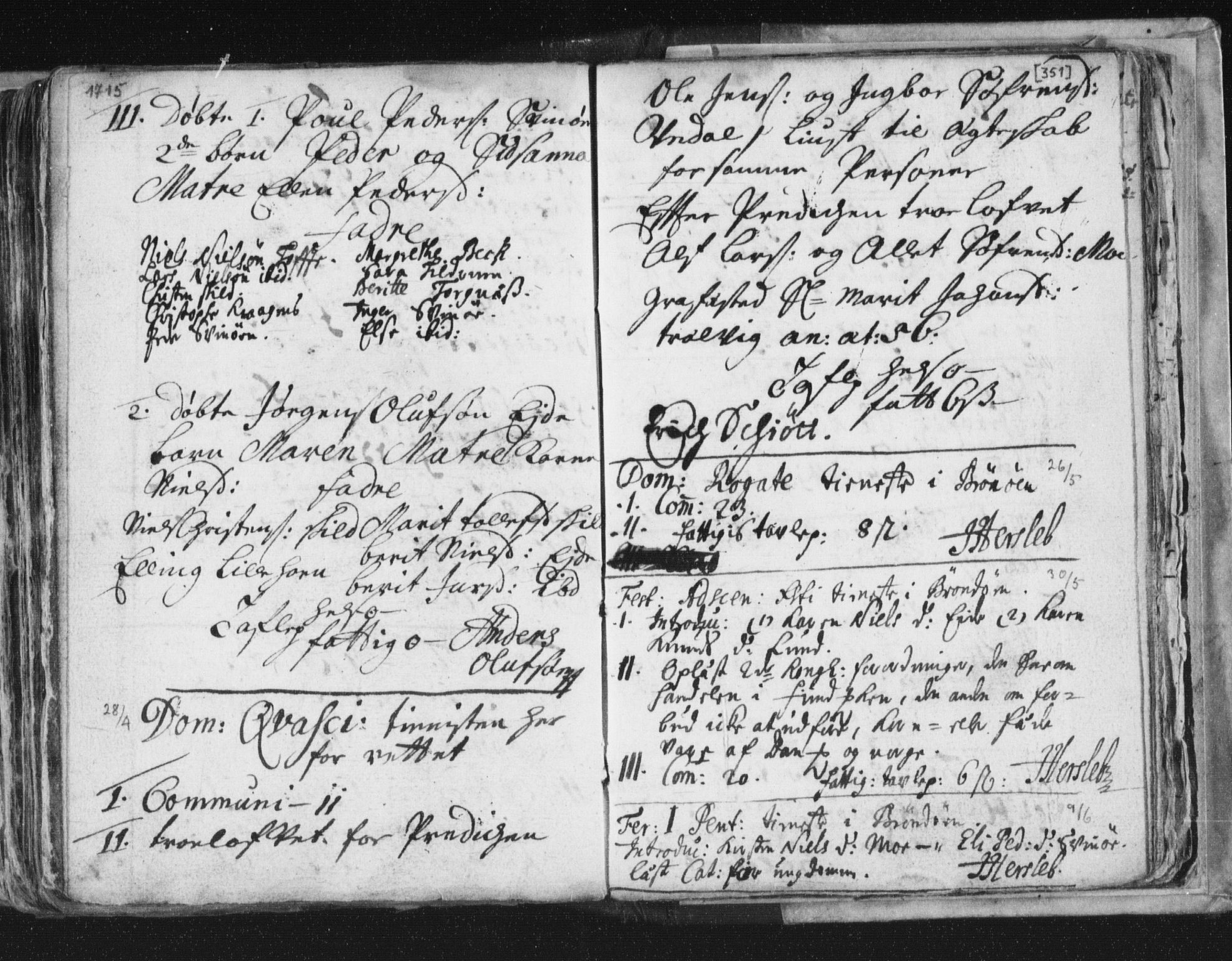 Ministerialprotokoller, klokkerbøker og fødselsregistre - Nordland, SAT/A-1459/813/L0192: Parish register (official) no. 813A02, 1677-1718, p. 351