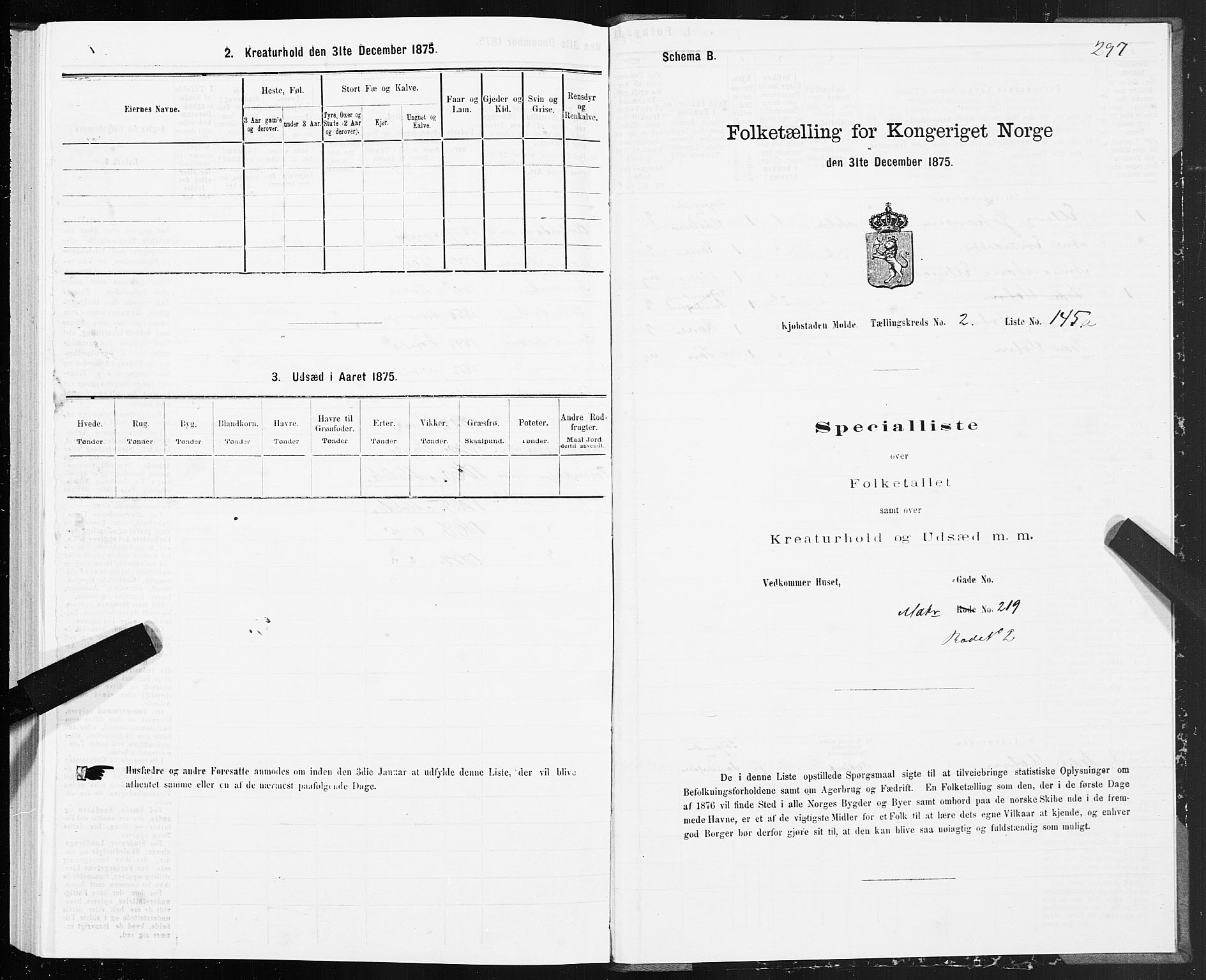 SAT, 1875 census for 1502P Molde, 1875, p. 1297