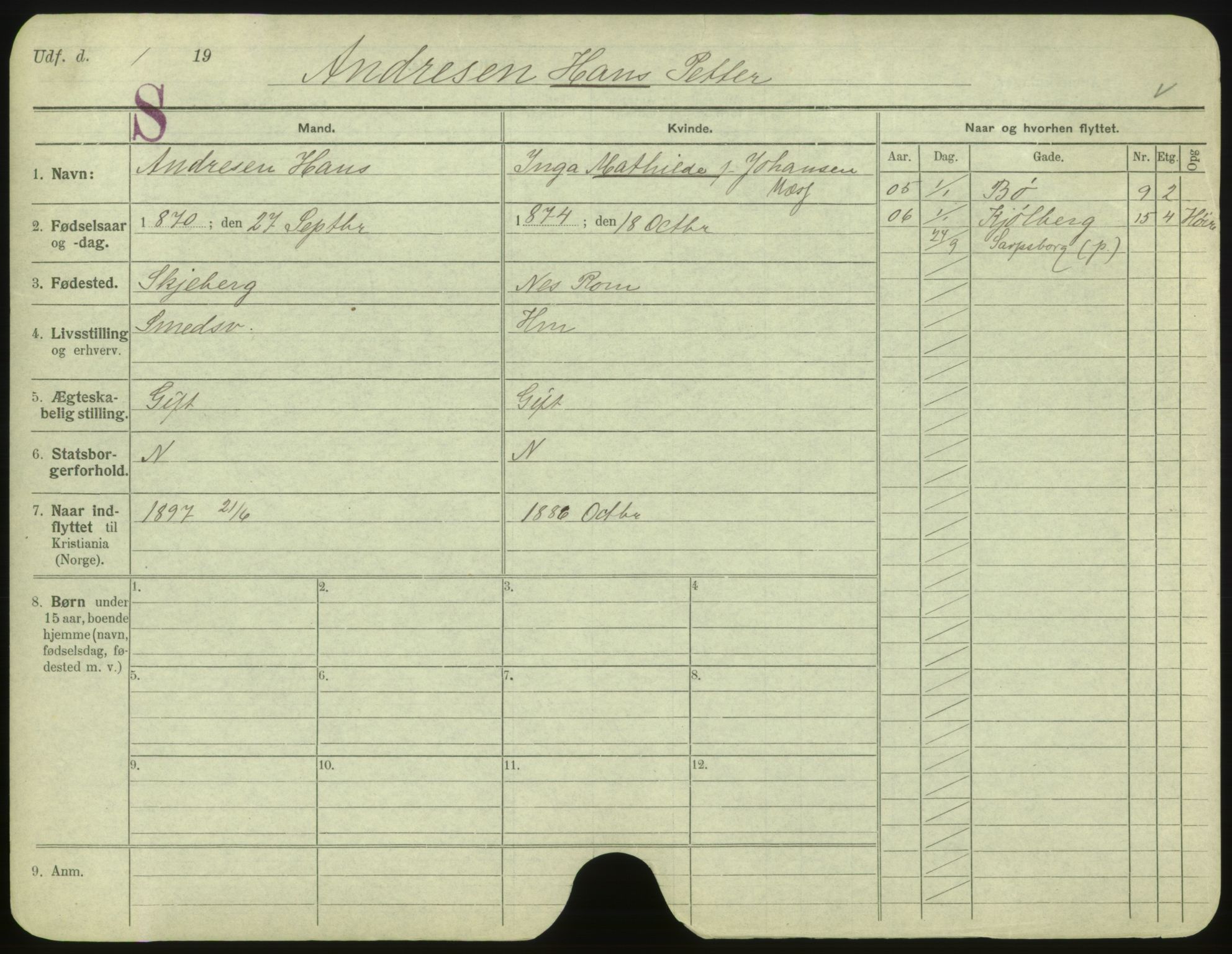 Oslo folkeregister, Registerkort, SAO/A-11715/F/Fa/Fac/L0001: Menn, 1906-1914, p. 551a