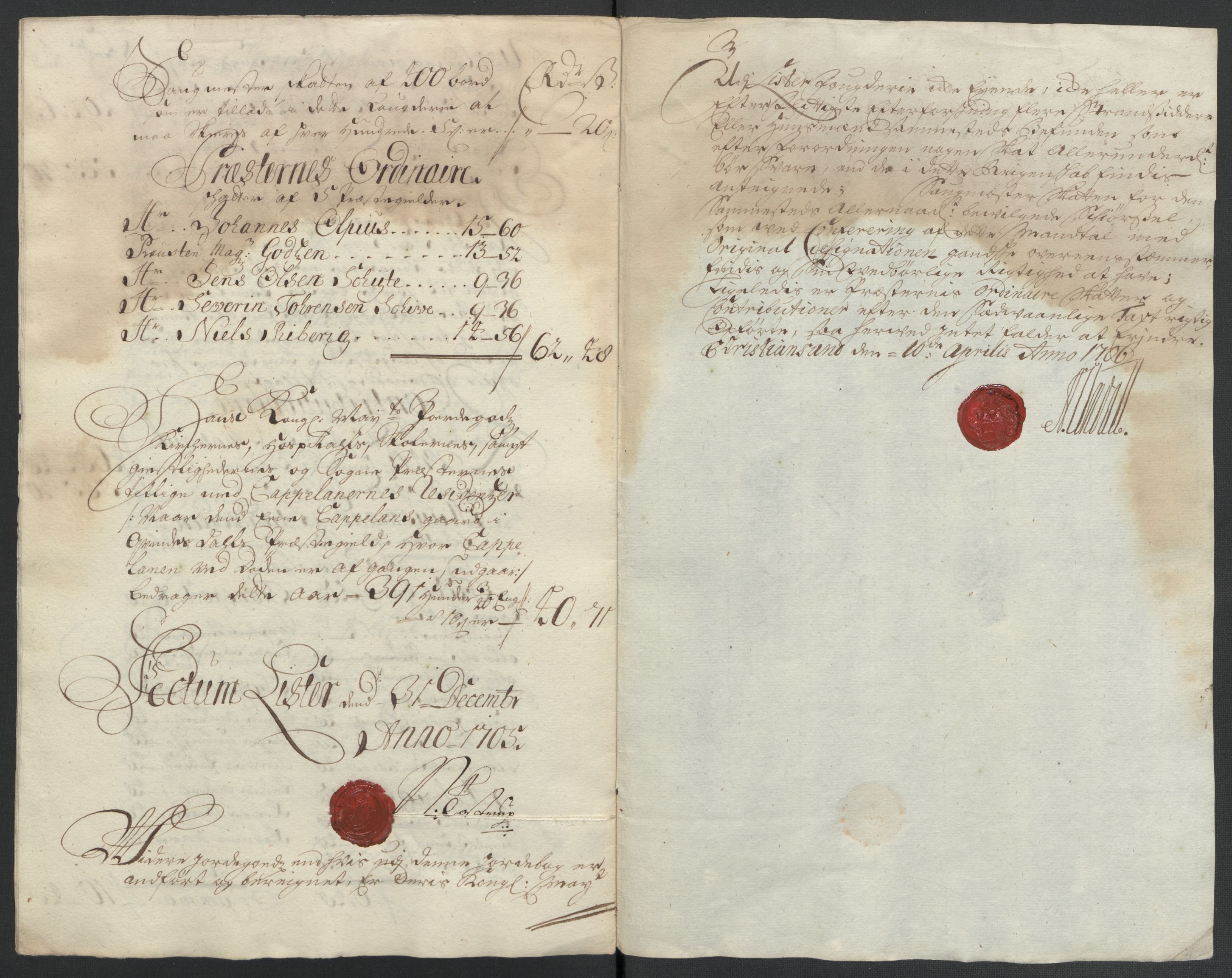 Rentekammeret inntil 1814, Reviderte regnskaper, Fogderegnskap, RA/EA-4092/R43/L2551: Fogderegnskap Lista og Mandal, 1705-1709, p. 40