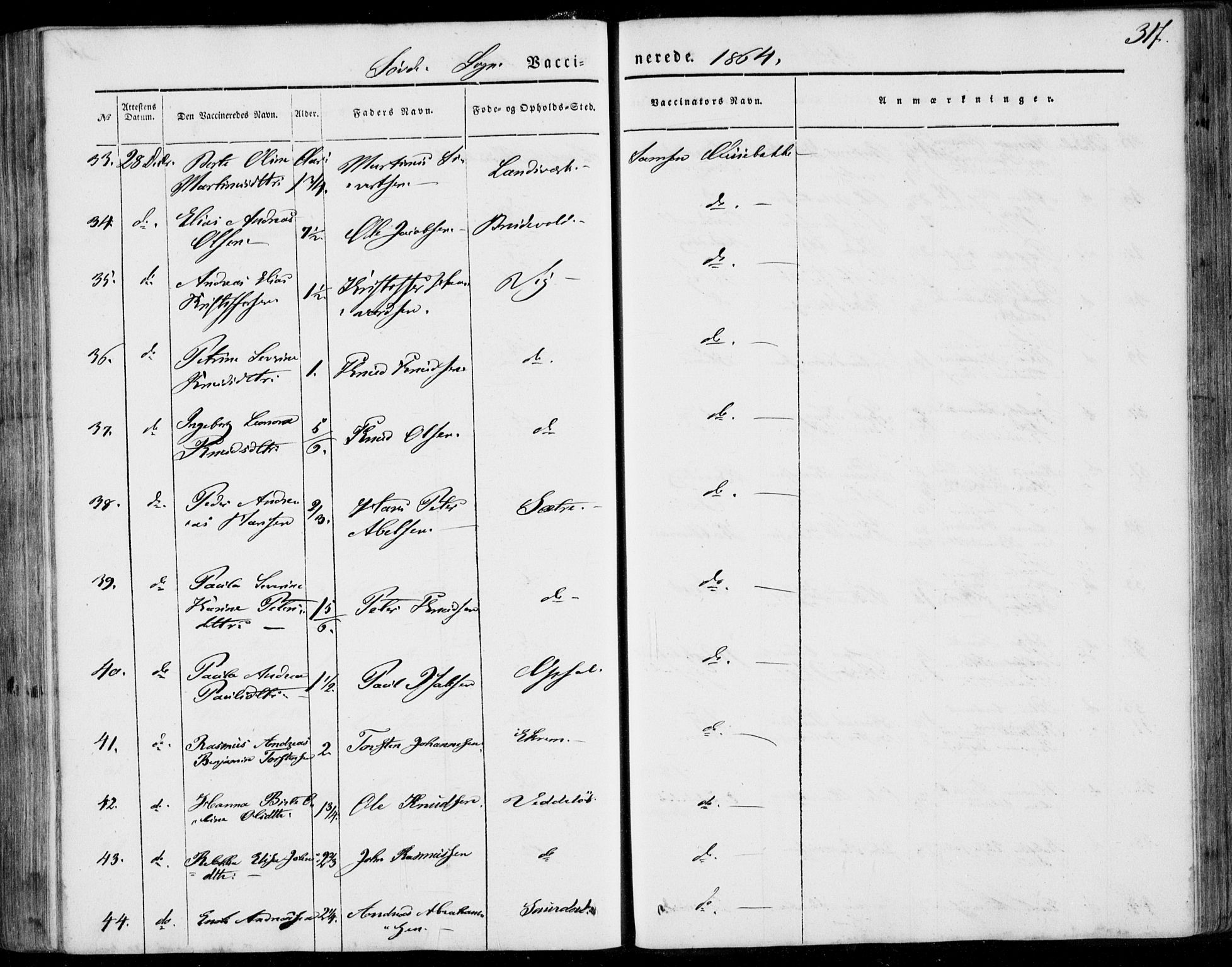 Ministerialprotokoller, klokkerbøker og fødselsregistre - Møre og Romsdal, SAT/A-1454/502/L0023: Parish register (official) no. 502A01, 1844-1873, p. 317
