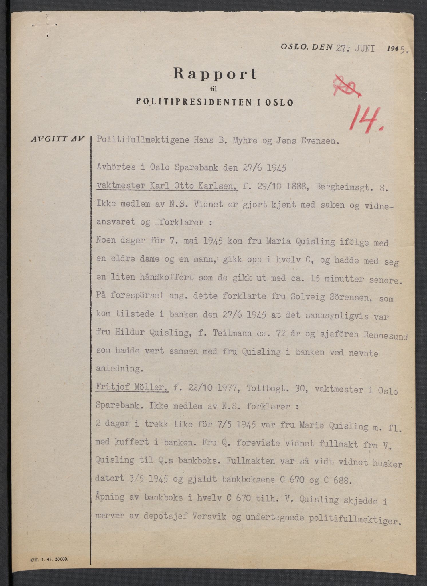 Landssvikarkivet, Oslo politikammer, AV/RA-S-3138-01/D/Da/L0003: Dnr. 29, 1945, p. 2855