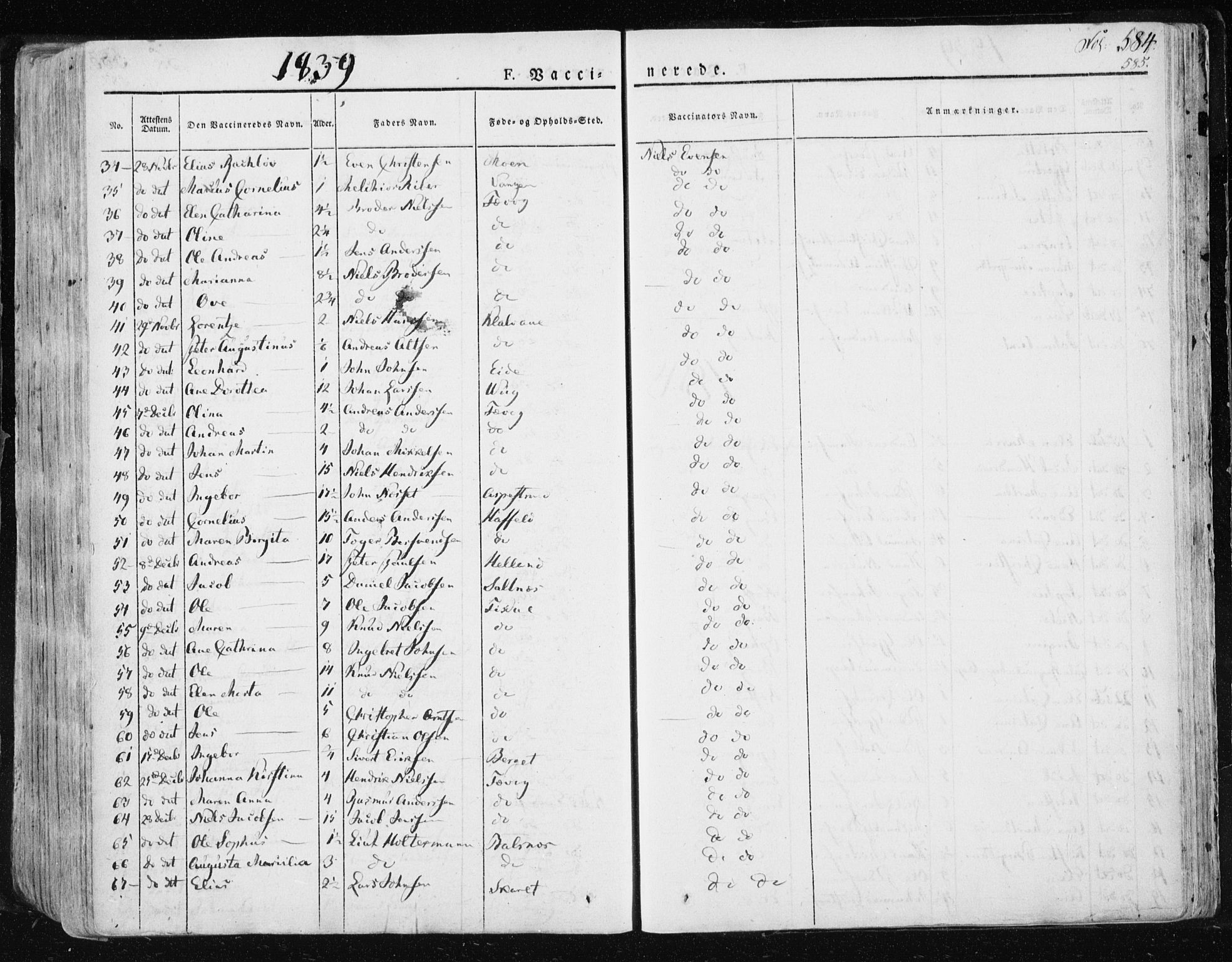 Ministerialprotokoller, klokkerbøker og fødselsregistre - Sør-Trøndelag, SAT/A-1456/659/L0735: Parish register (official) no. 659A05, 1826-1841, p. 584