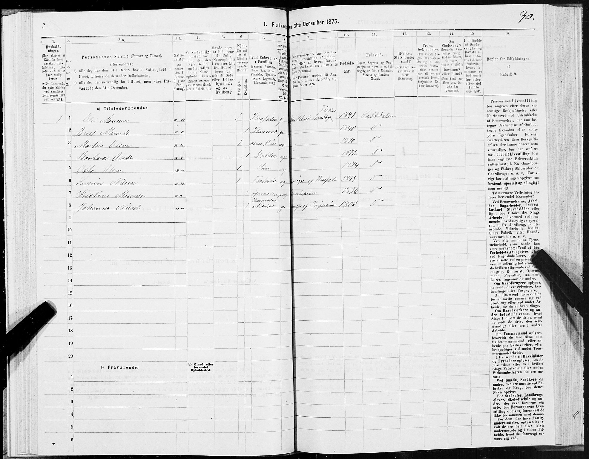 SAT, 1875 census for 1840P Saltdal, 1875, p. 2090
