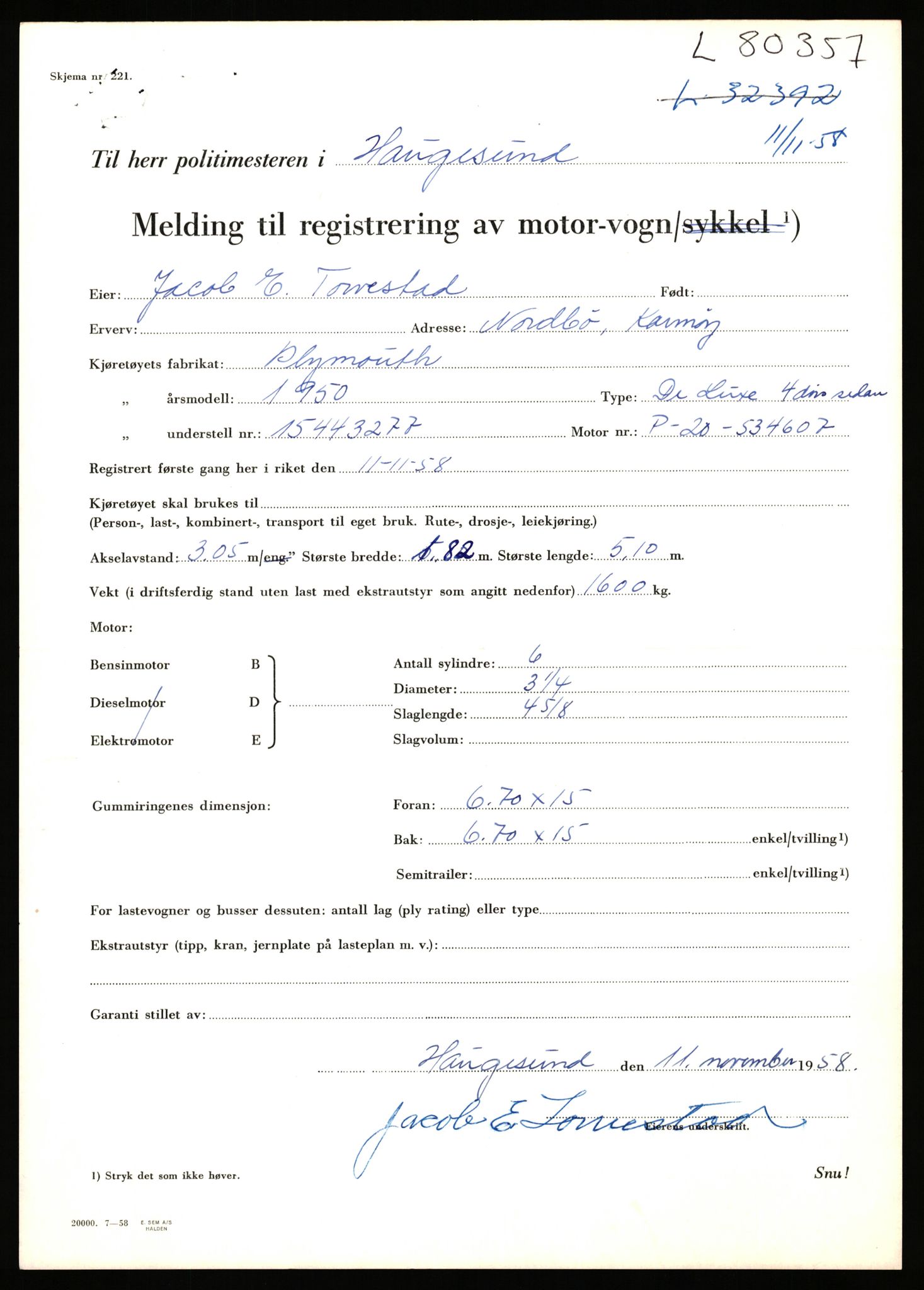 Stavanger trafikkstasjon, AV/SAST-A-101942/0/F/L0070: L-78800 - L-80499, 1930-1971, p. 2404