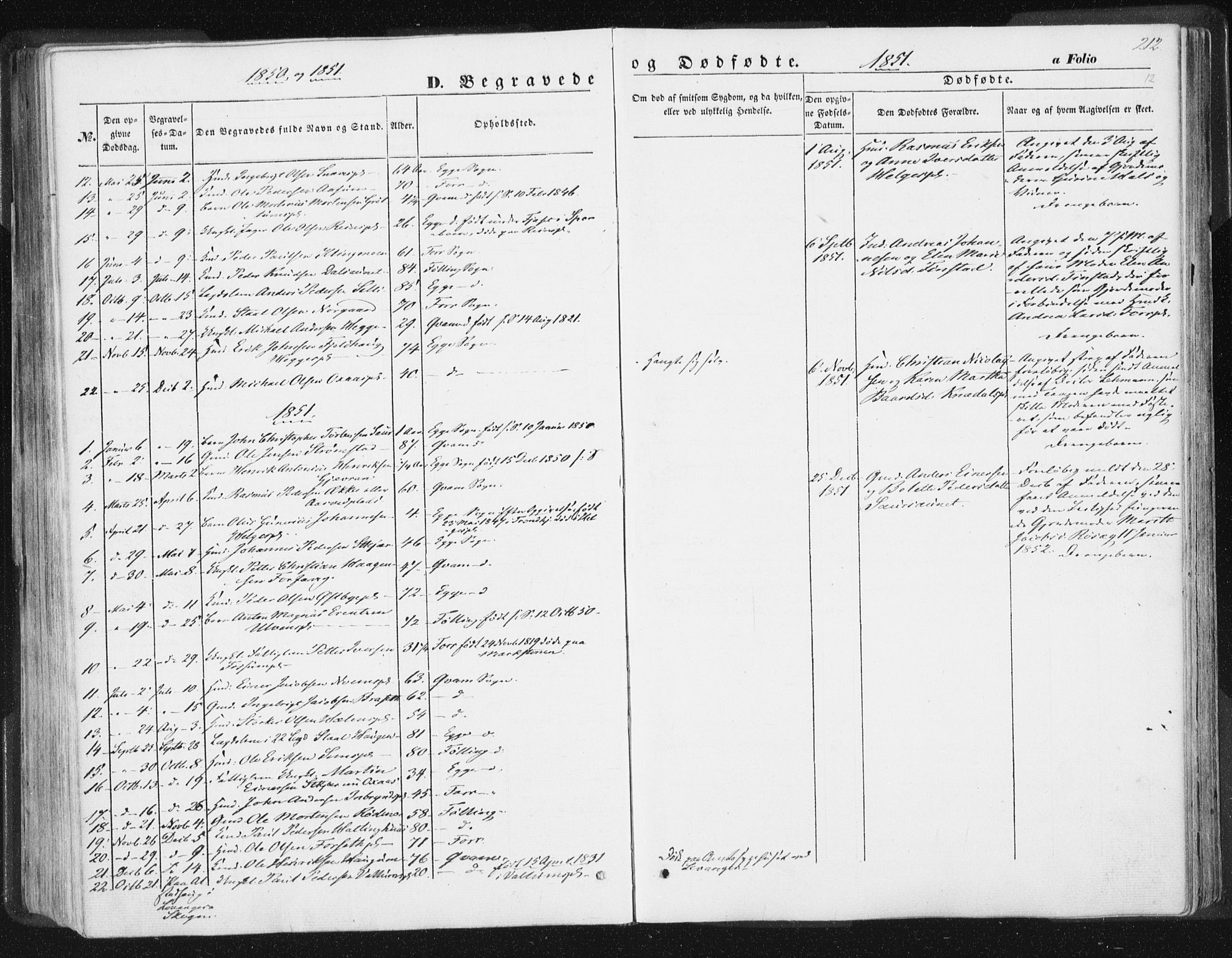 Ministerialprotokoller, klokkerbøker og fødselsregistre - Nord-Trøndelag, SAT/A-1458/746/L0446: Parish register (official) no. 746A05, 1846-1859, p. 212