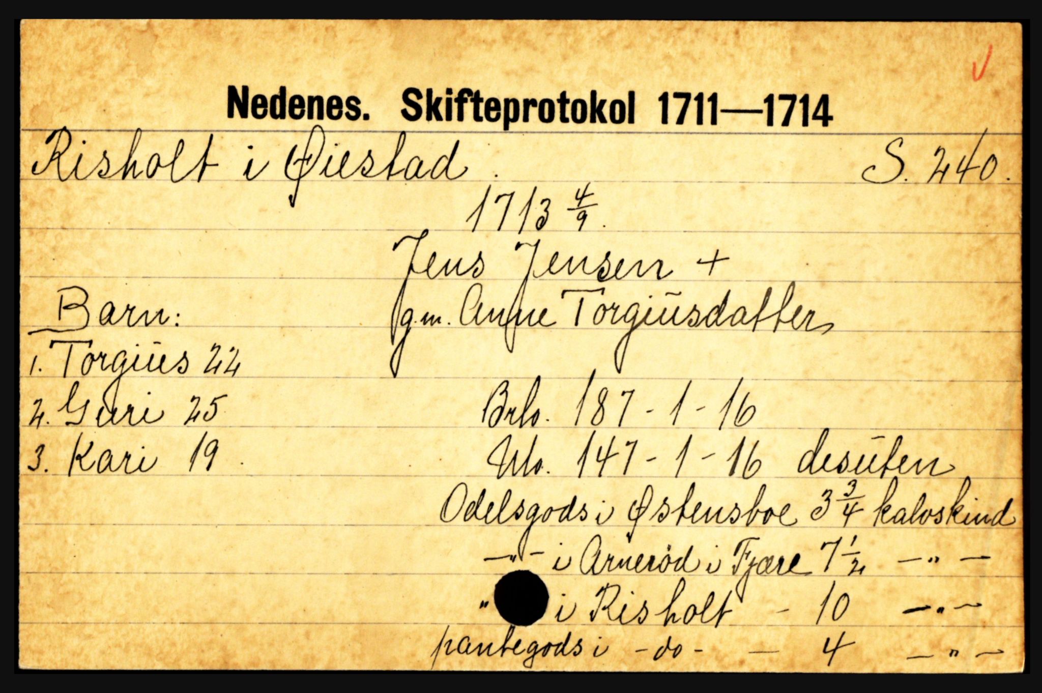 Nedenes sorenskriveri før 1824, AV/SAK-1221-0007/H, p. 23841