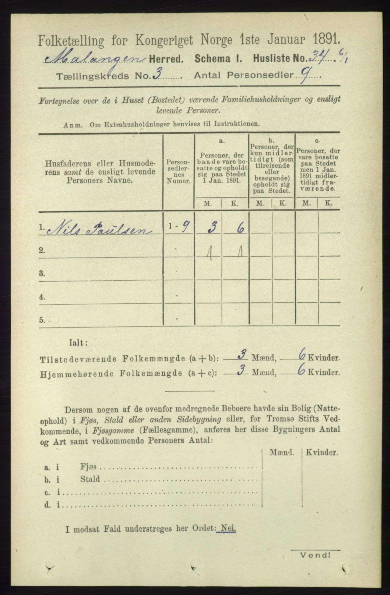 RA, 1891 census for 1932 Malangen, 1891, p. 723